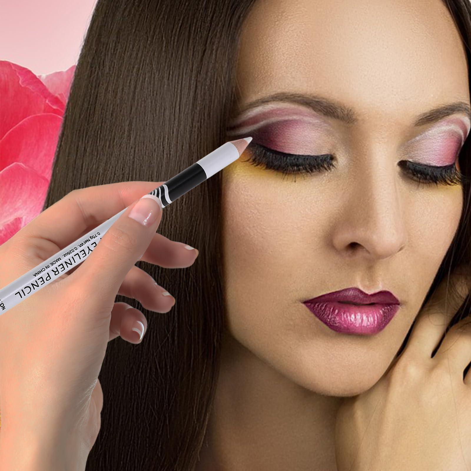 MAGICLULU MAGICLULU 20pcs White Eyeshadow Eyeliner Highlighter Eye Liner Pen White Lying Silkworm Pencil Professional Make up Pencil for Woman Makeup