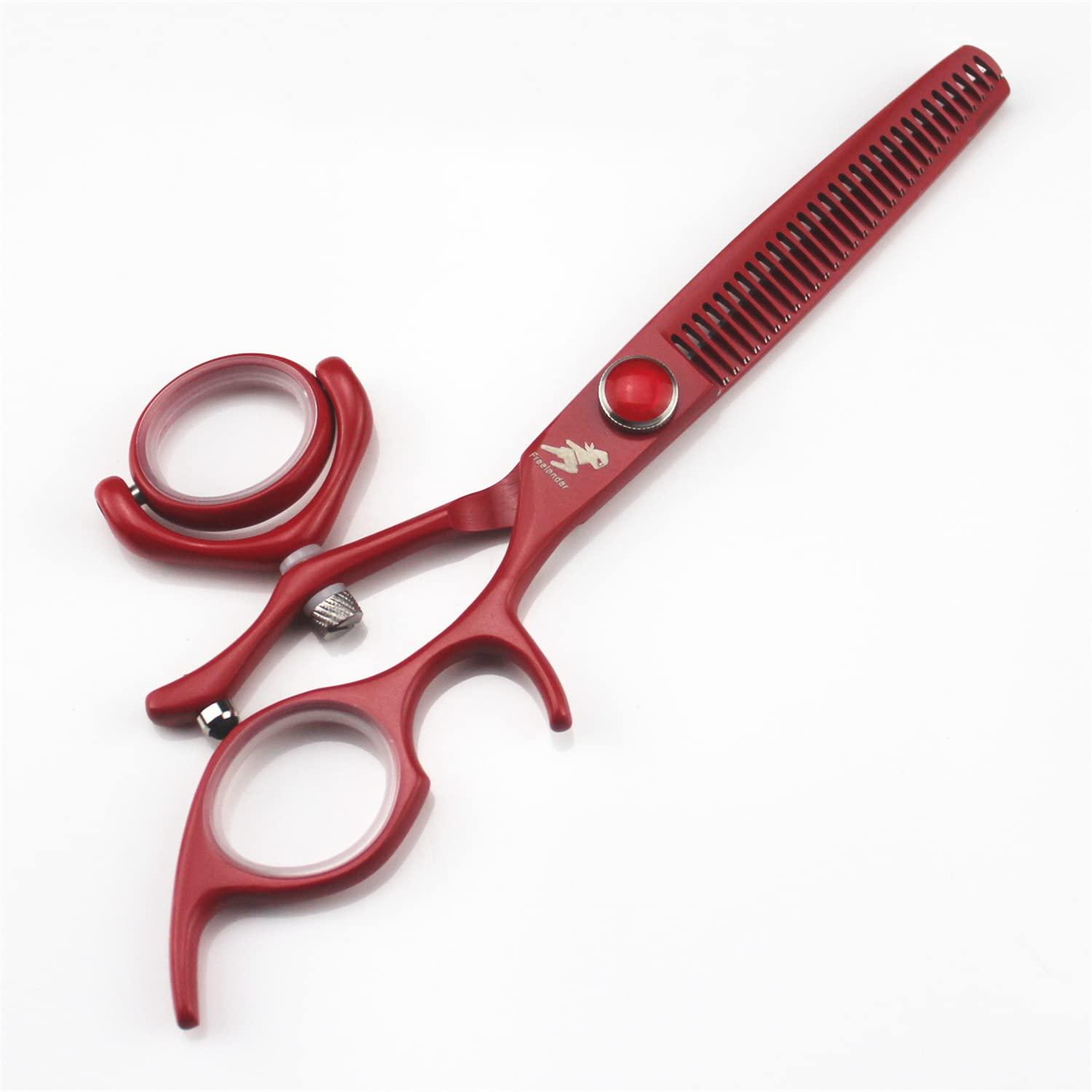 AVCITY 6.0 Inch Barber Salon Hairdressing Shears Hair Cutting Scissor Set, Red Turn Hair Cutting Scissors Setprofessional Barber Shears Kit Tools, Sharp And Durable, for Men/Women/Kids/Salon & Home