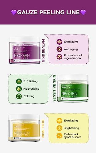 DERMALOGY by NEOGENLAB DERMALOGY by NEOGENLAB Bio-Peel Gauze Peeling Pads (Wine, 30 pads) - Exfoliating & Firming Peeling Pad with PHA & Red Wine & Resveratrol & Acid Hyaluronic - Korean Skin Care