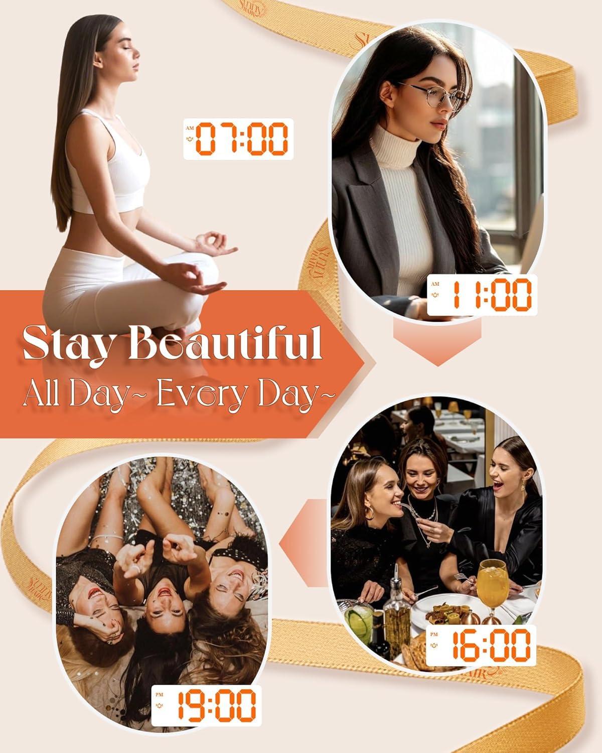 Sunny Hair Sunny Hair Clip in Hair Extensions Straight Human Hair Clip in Extensions Remy Clip in Hair Extensions Real Human Hair Extensions Clip ins Full Head Dark Brown Roots to Ash Blonde 20inch