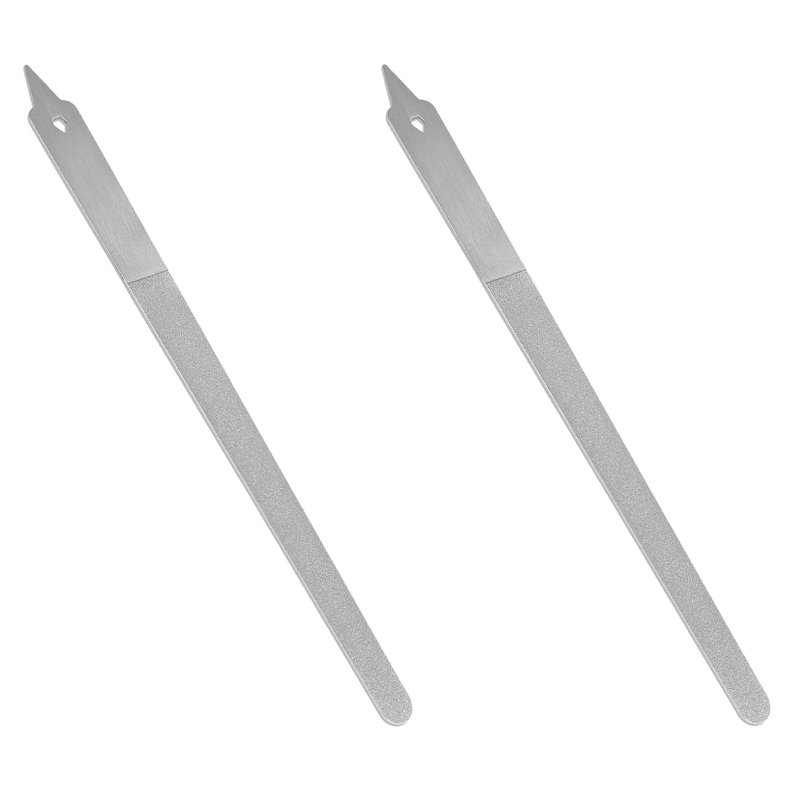 HomeyEra Metal Nail File (2 Pack) with Sharp Pointed Tip, Fingernail Files 8 for Natural Nails Stainless Steel Nail Filer Heavy Duty Sapphire Grit Double Sided Manicure Pedicure Toenails Tools