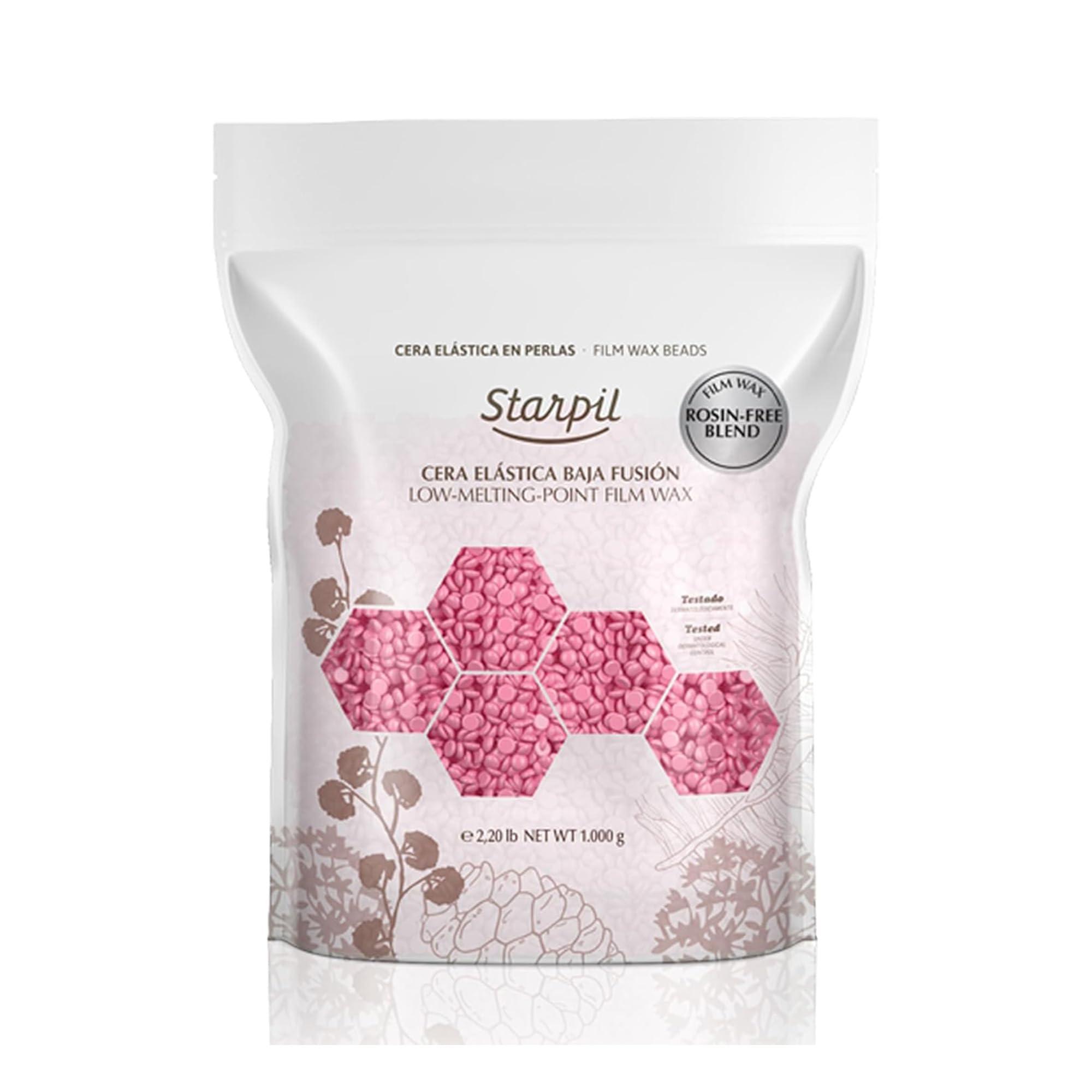 Starpil Starpil 500g/1.1 lb Rosin-Free Pink Hard Wax Beads - Painless Stripless Polymer Blend Bikini Wax for Face, Coarse Hair & Sensitive Skin