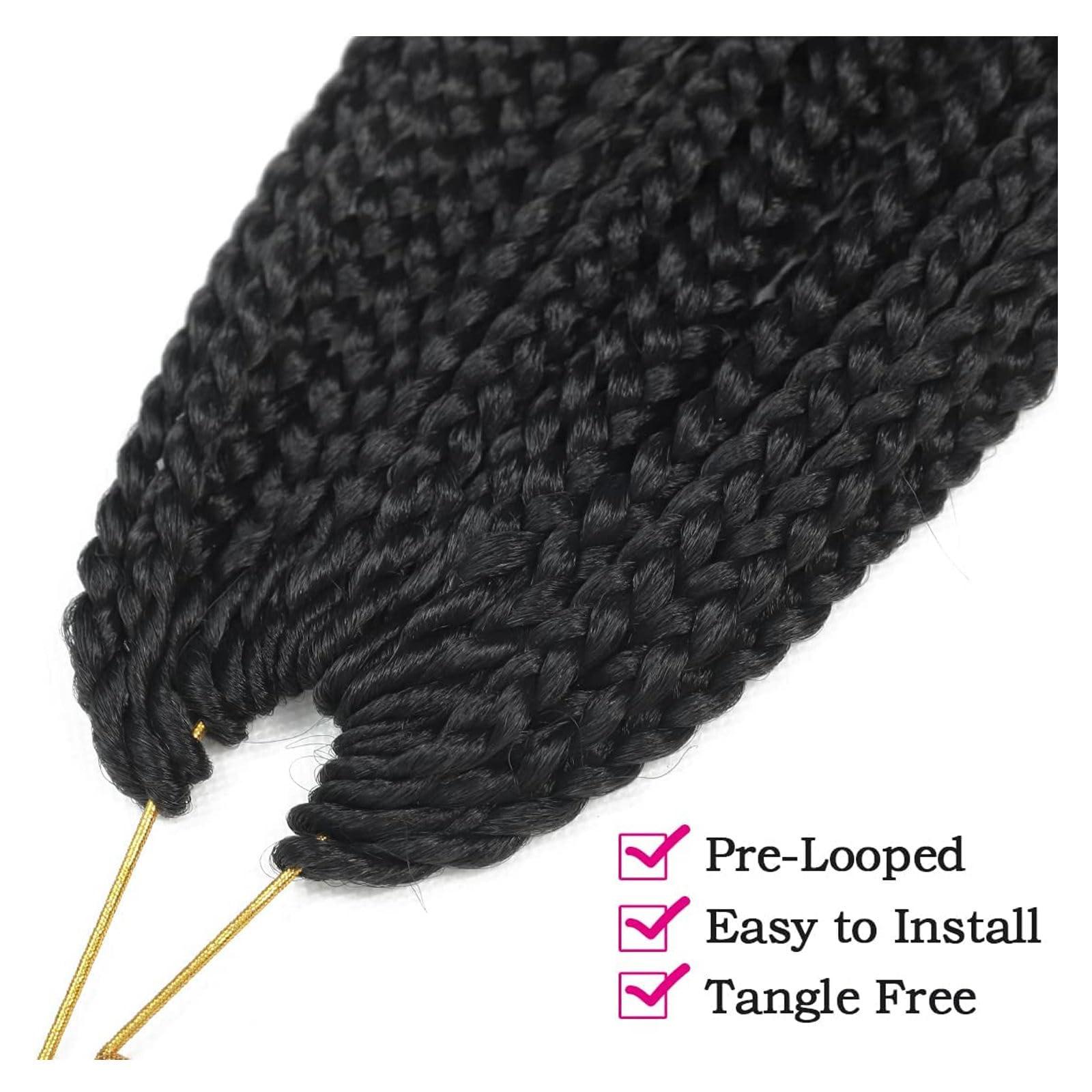 RIBONI French Curly Crochet Braids 18 Inch Wine Red Goddess Box Braids Crochet Hair With Bouncy Wavy Ends Pre Looped French Curly Braiding Hair Synthetic Hair Extensions 6 Packs