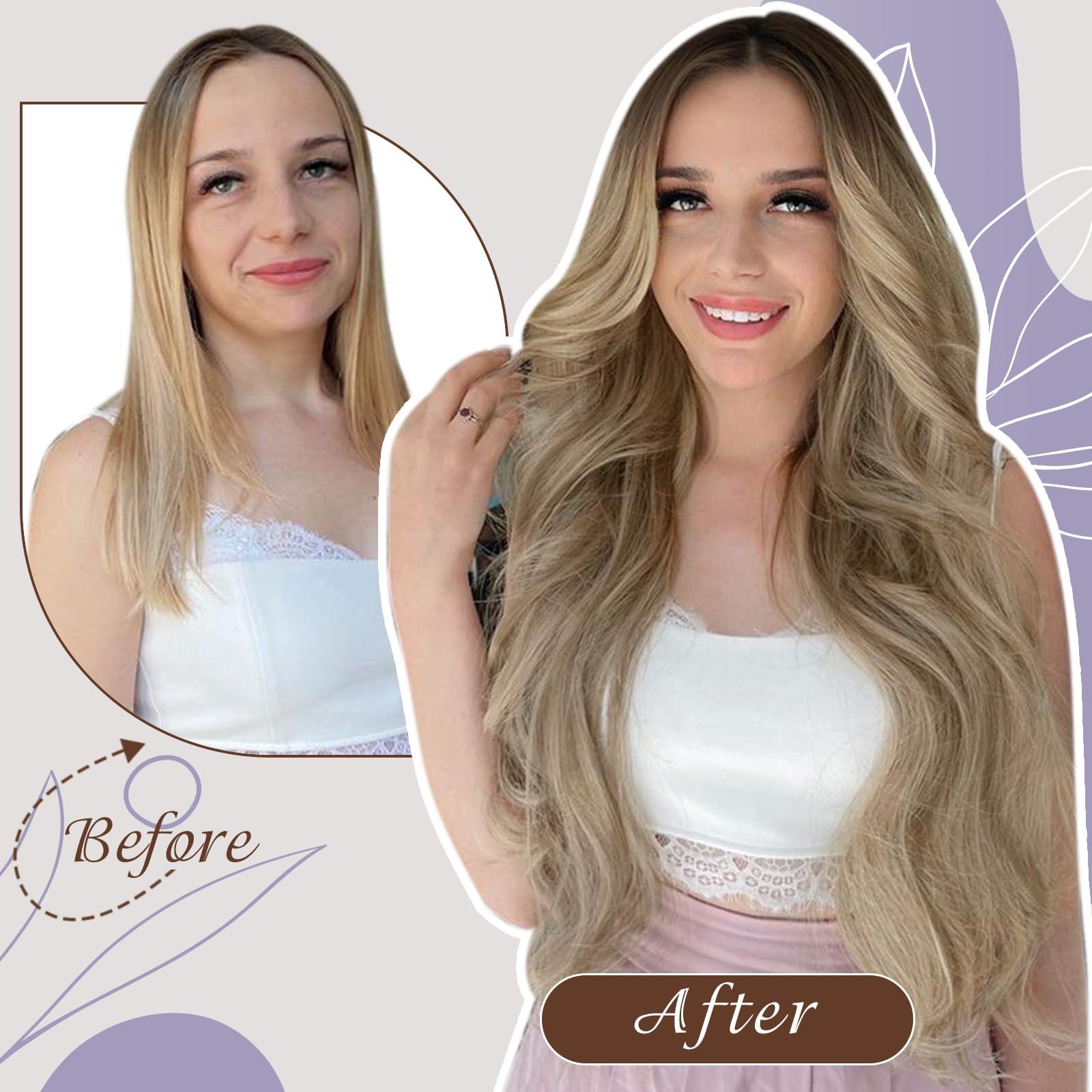 Full Shine Full Shine 24 Inch Hair Extensions Real Human Hair Weft Hair Extensions Balayage Sew in Hair Extensions Real Human Hair Weft Extensions