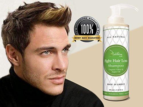 Nature Lush Nature Lush Organic Argan Anti-Hair Loss Shampoo with Rich Vitamins – Sulfate Free & Rich Saw Palmetto DHT Hair Root Treatment – for Men & Women - 100% Pure, Natural – All Hair Types (250 ml)