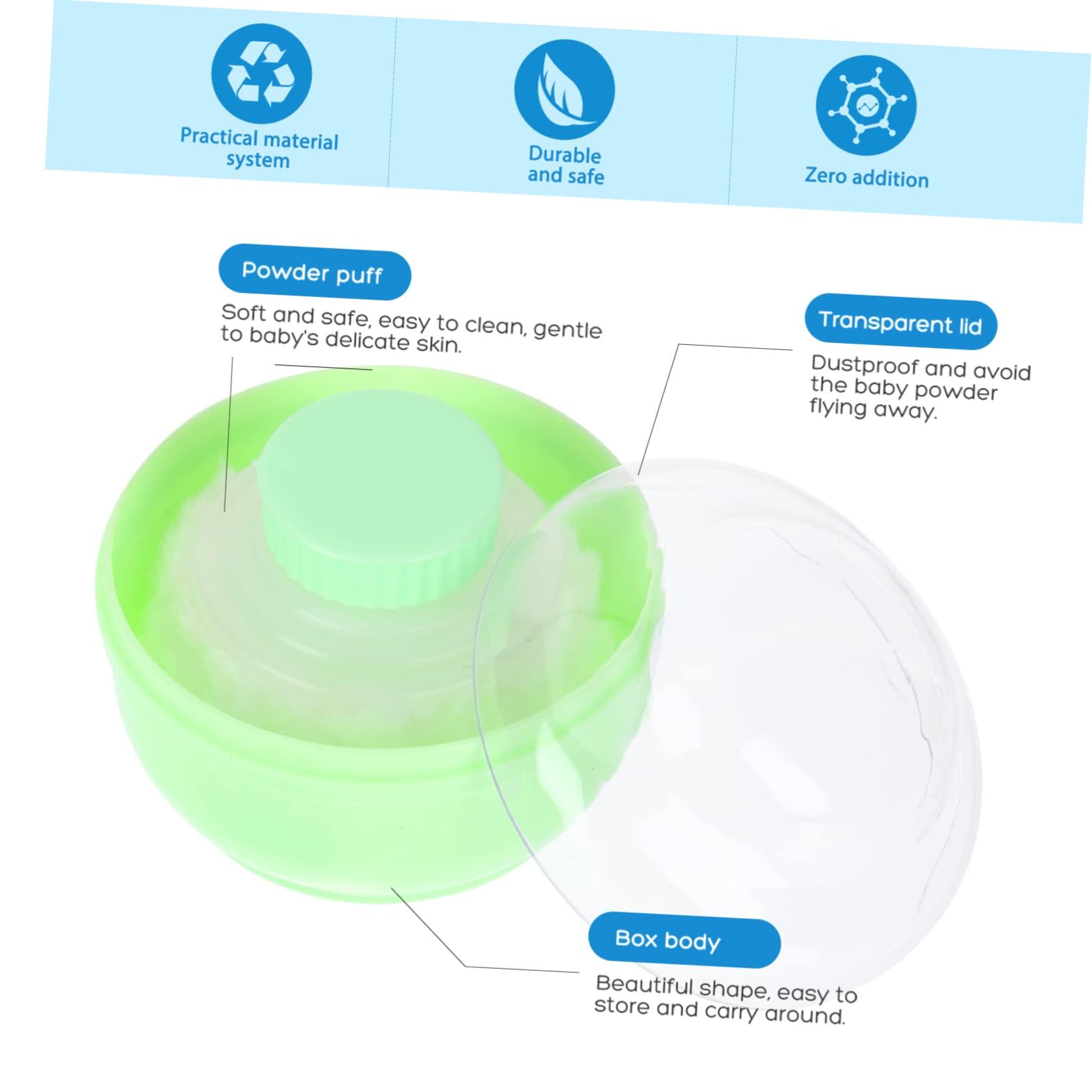 Beatifufu Beatifufu Child Powder Puff Box Set 2 Empty Containers for Dusting Pressed Powder for Summer