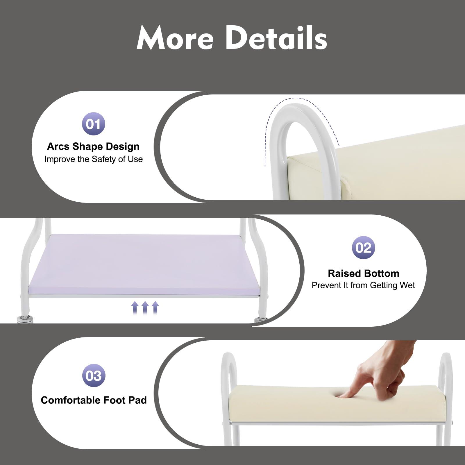 EurHomePlus Beauty Salon Trolley Pedicure Cart with Wheels, Foot Bath Trolley Manicure Foot Rest Portable Esthetician Trolley Cart Nail Or Foot Bath Beauty Salon for Foot Rest Pedicure Massage (White)