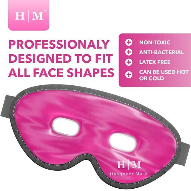 H M Hangover Mask Cooling Eye Mask -HM Mask- Reusable Gel Eye Mask Cold Pack -Our Ice Eye Mask Soothes Puffy Eyes, Dark Circles & Hangovers- Relieve Your Headaches & Sinus Pain With Cold Eye Mask & Eye Gel Mask Therapy