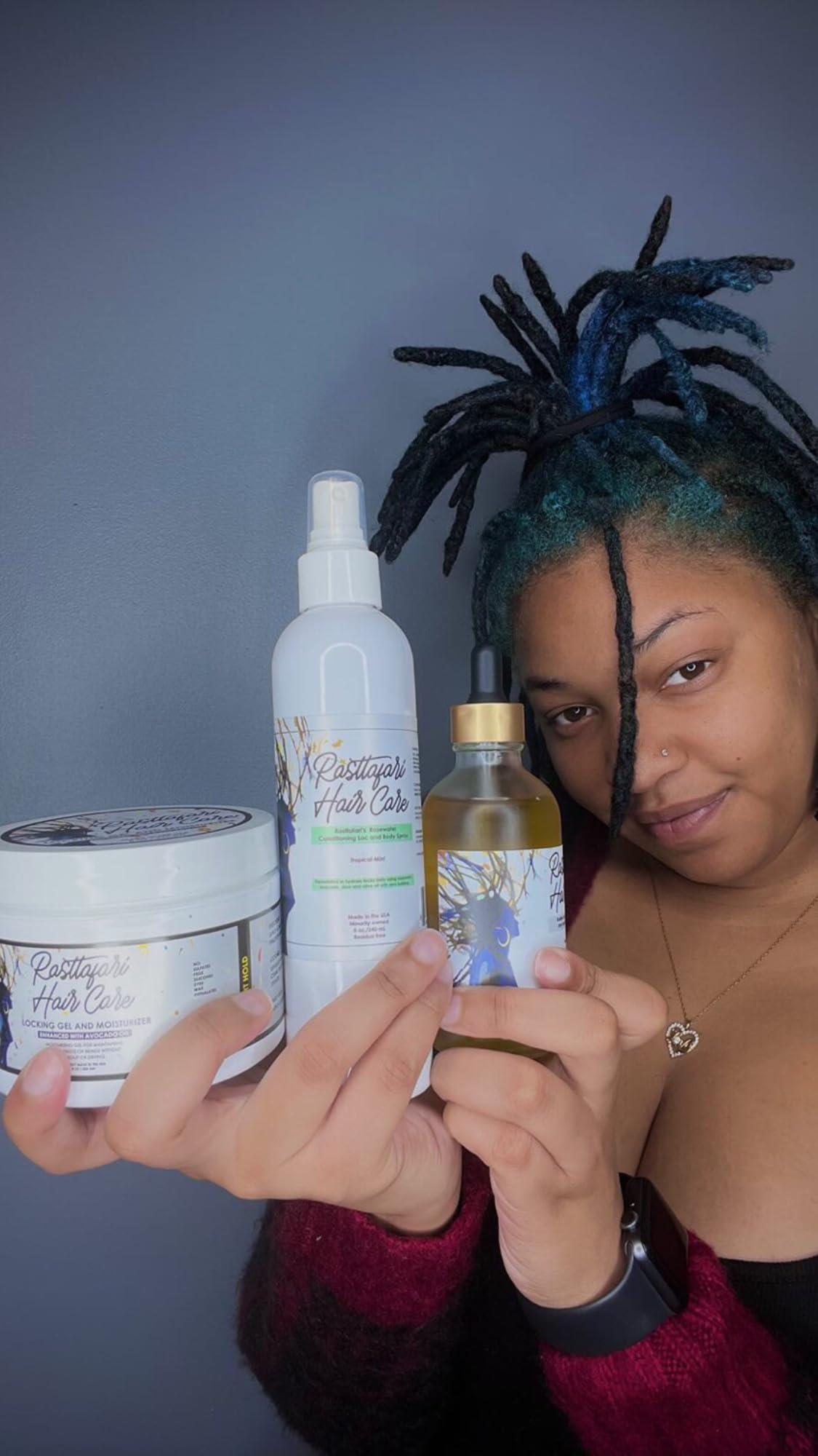 Rasttafari Hair Care Rastta Locs Water Base Locking Gel and Hair Moisturizer for Dreads with Avocado Oil for Dreadlocks, retwist, braids, styling and edges. *NO RESIDUE, FLAKING, WAX, SILICONE, SULFATE (8.00 oz)