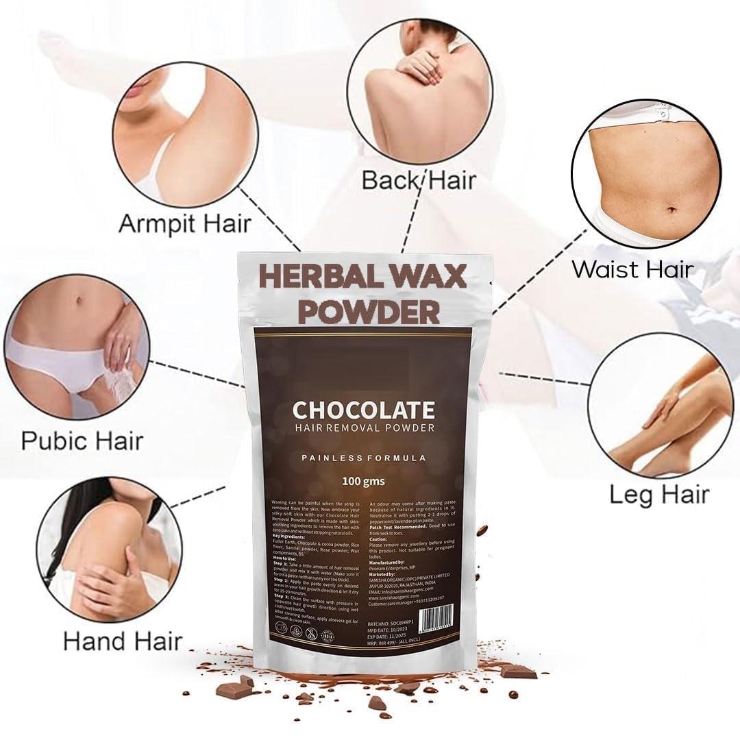 Generic Generic Chocolate Wax Powder Herbal Wax Powder For Hair Removal - Painless & Quick Solution For Hair Removal, Chocolate Wax Powder For Men & Women