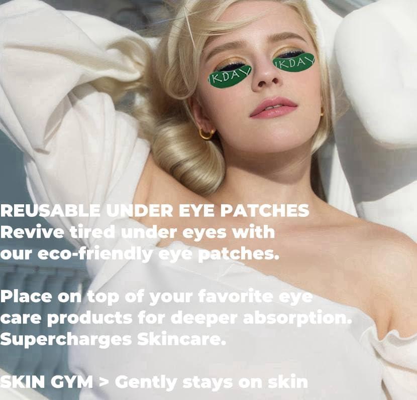IKDAY IKDAY Silicone Eye Patches Reusable Under Eye Patches | Forever Eye Mask Reusable Eye Gel Pads | Eye Patches for Wrinkles &Puffy Eyes&Dark Circles| Great Skincare Routine for Face(Green-2pairs)
