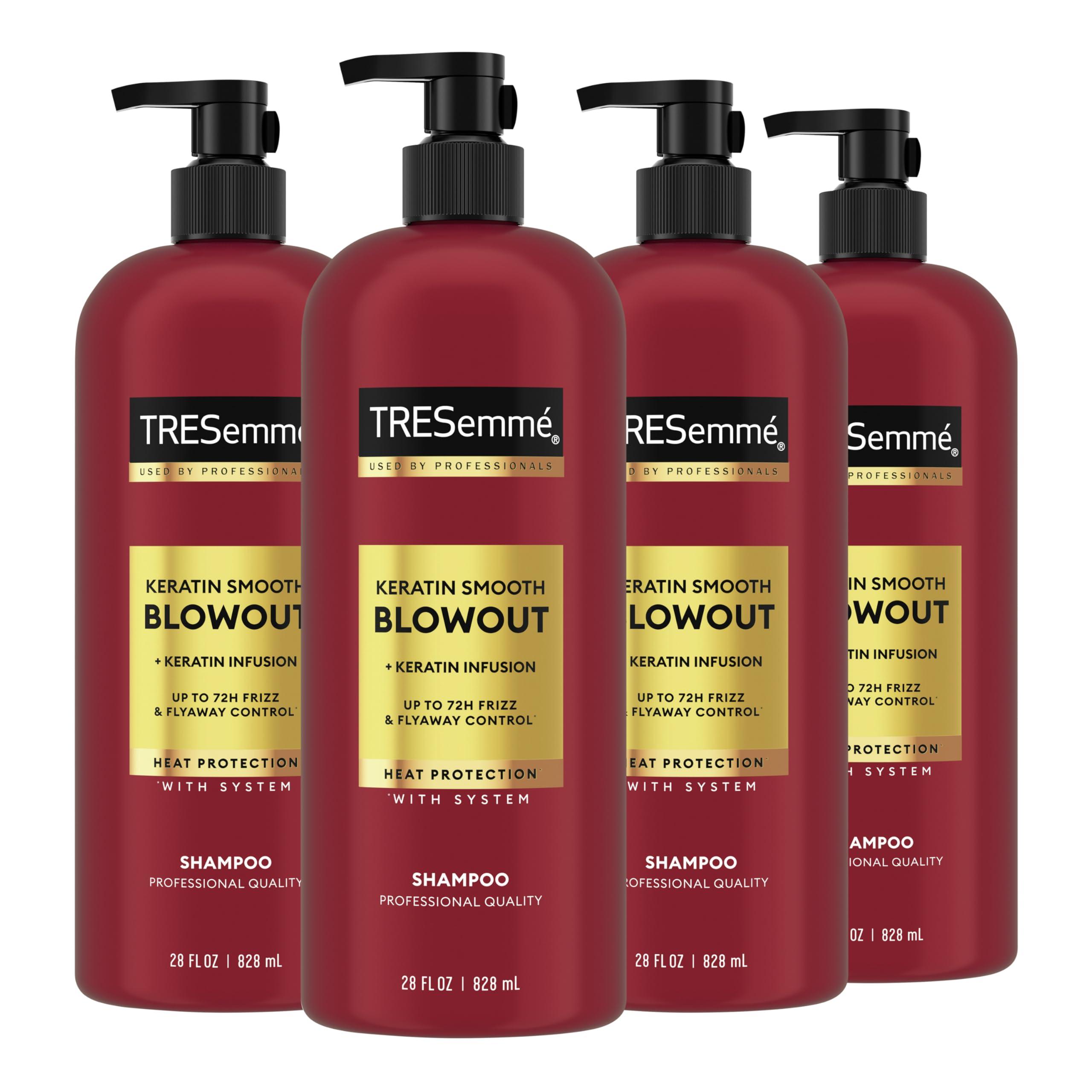 TRESemmÃ© TRESemm Shampoo Keratin Smooth 4 pack Transforming Unruly Hair, Formulated with Lamellar-Discipline, 28 Fl Oz