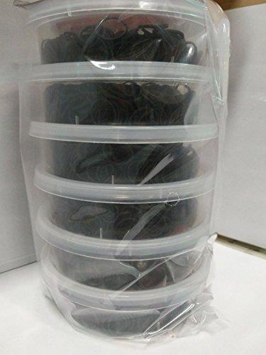 Annie 6 Box ANNIE 500ct SMALL BLACK RUBBER BANDS FOR HAIR #3159 1/2" DIAMETER