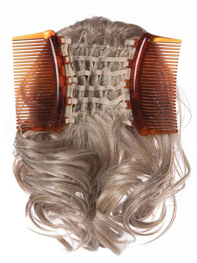 Toni Brattin & Maxwigs 11\" Wonderfully Curly Canndo Combs Color Light Brown - Tony Brattins Clip-In Pony Big Curls Changelite Heat Friendly Synthetic Natural Healthy Bollo de Pelo Updo Maxwigs Hairloss Booklet