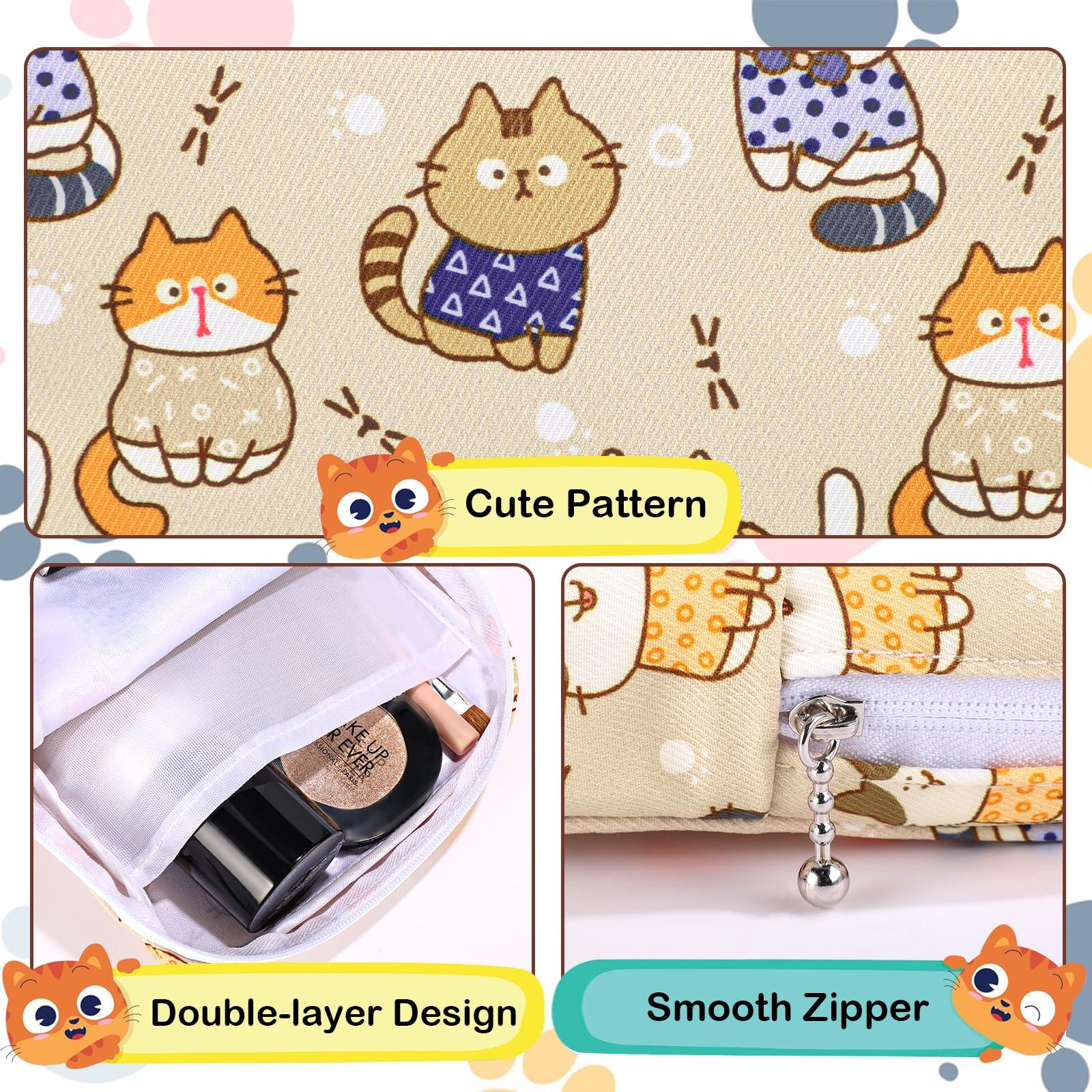 Likesing Likesing Period Bag Pouch, Canvas Sanitary Napkin Storage Bag for Girls Womens, Portable Sanitary Napkin Period Pad Pouch Bag for Purse, Small Make Up Bags(Blue Cat N0461)