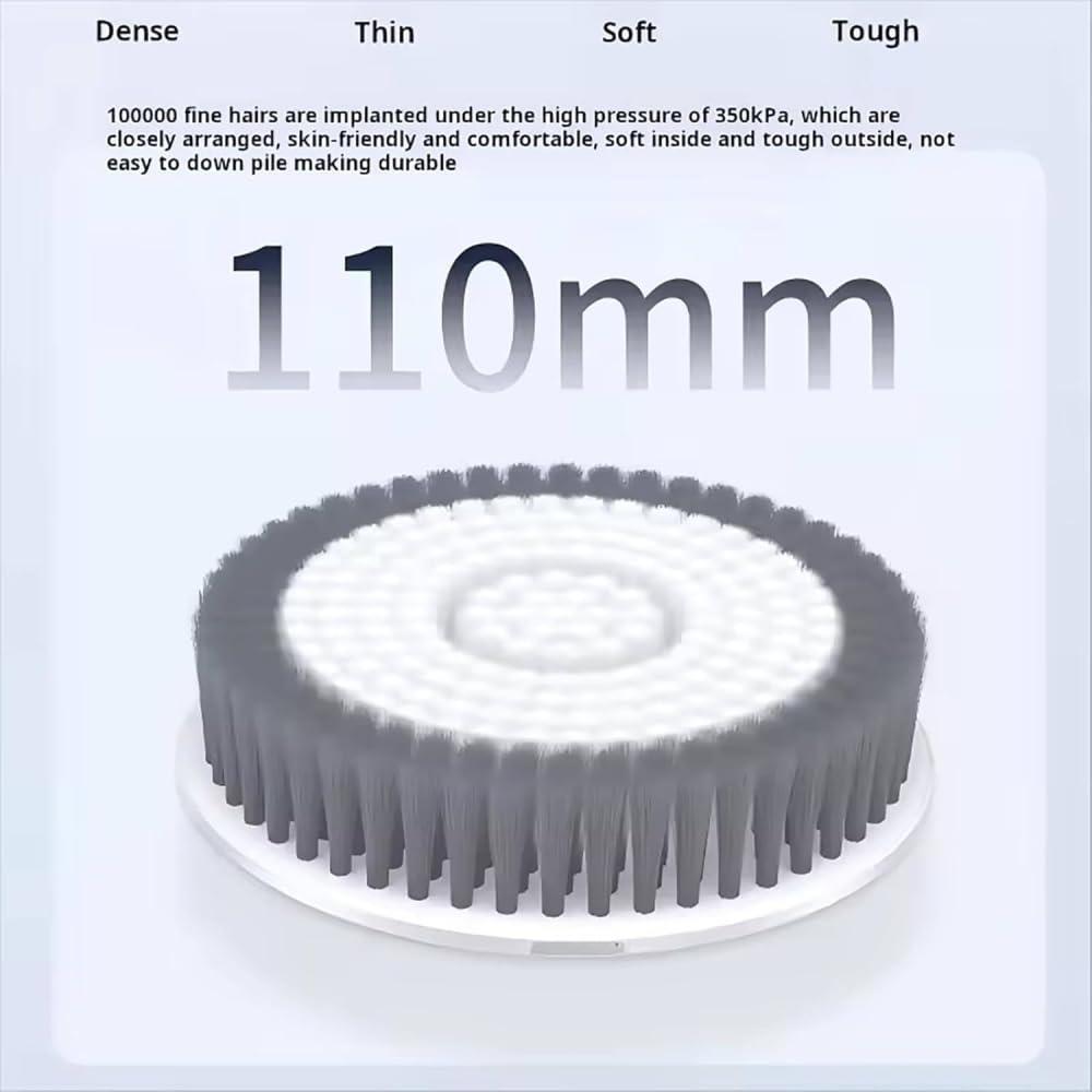 YIJIEHH YIJIEHH Electric Shower Body Brush, Rechargeable Wall Mounted Back Scrubber, Height Adjust 64cm, 33CM Diameter Spinning Skin Brush Rechargeable