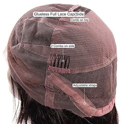 iVogue Hair Malaysian Virgin Human Hair Full Lace Wigs Loose Bouncy Wave Glueless Lace Front Wigs with Pre Plucked Baby Hair for Black Women (18"FullLaceWig)