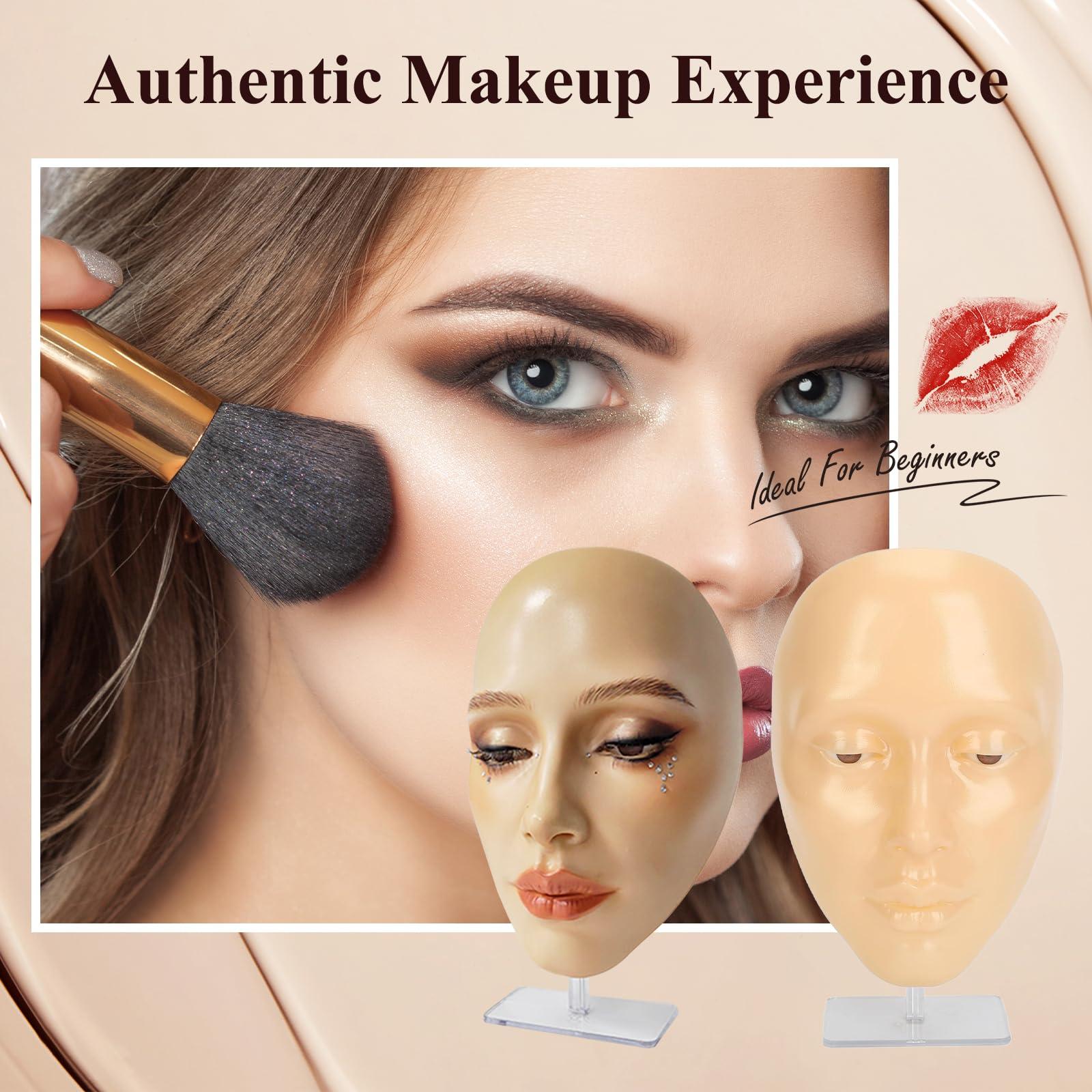 CHADWICK CHADWICK 5D makeup Practice Face Board, Silicone Makeup Mannequin Face, Reusable Beginner Practice Eye Makeup Face for Makeup Artist, Girl\'s Gift Or Professionals (light)