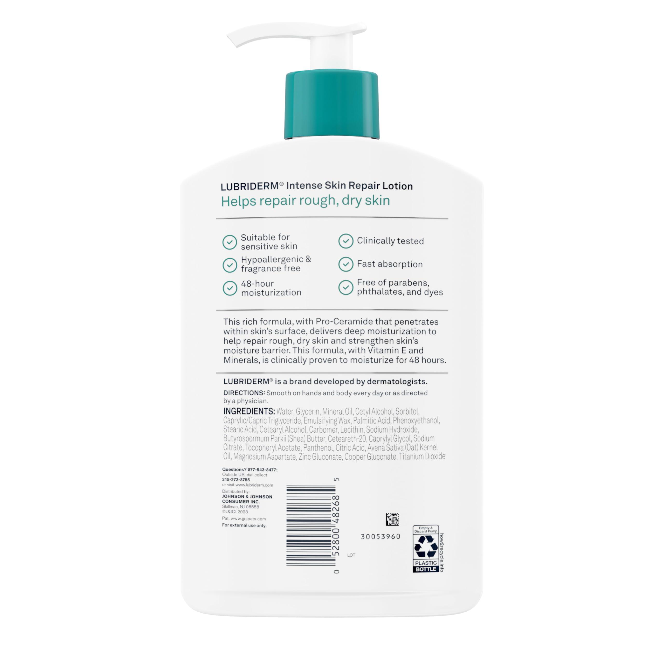 Lubriderm Lubriderm Intense Dry Skin Repair Lotion with Hydrarelease Technology for Repair of Rough, Dry Skin, Fast Absorbing Intensely Hydrates to Restore Dry Skin, 16 fl. oz