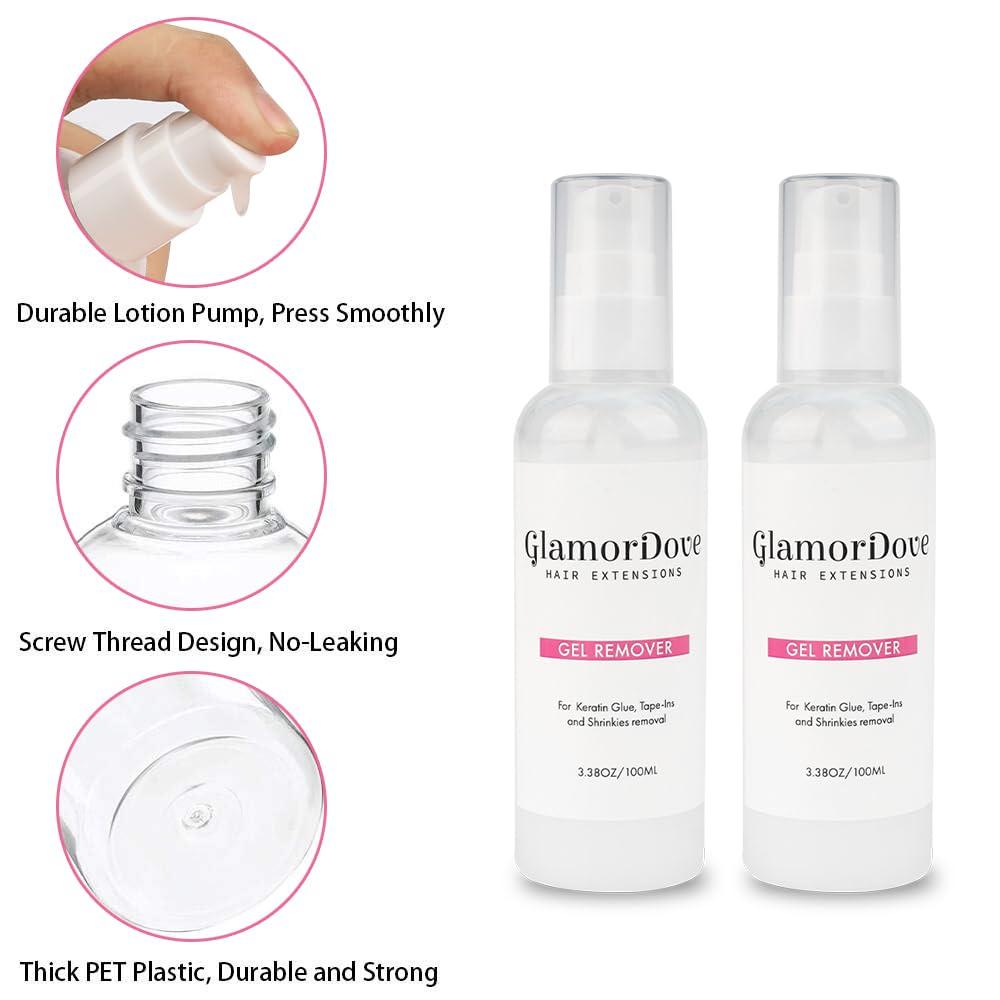 GlamorDove GlamorDove Tape in Hair Extension Kit Tool Acrylic Hair Extension Board Hair Extension Remover Kit Adhesive Remover Glue Double Sided Tapes Electric Tape Remover Tape-In Extensions Plastic Scraper Kit