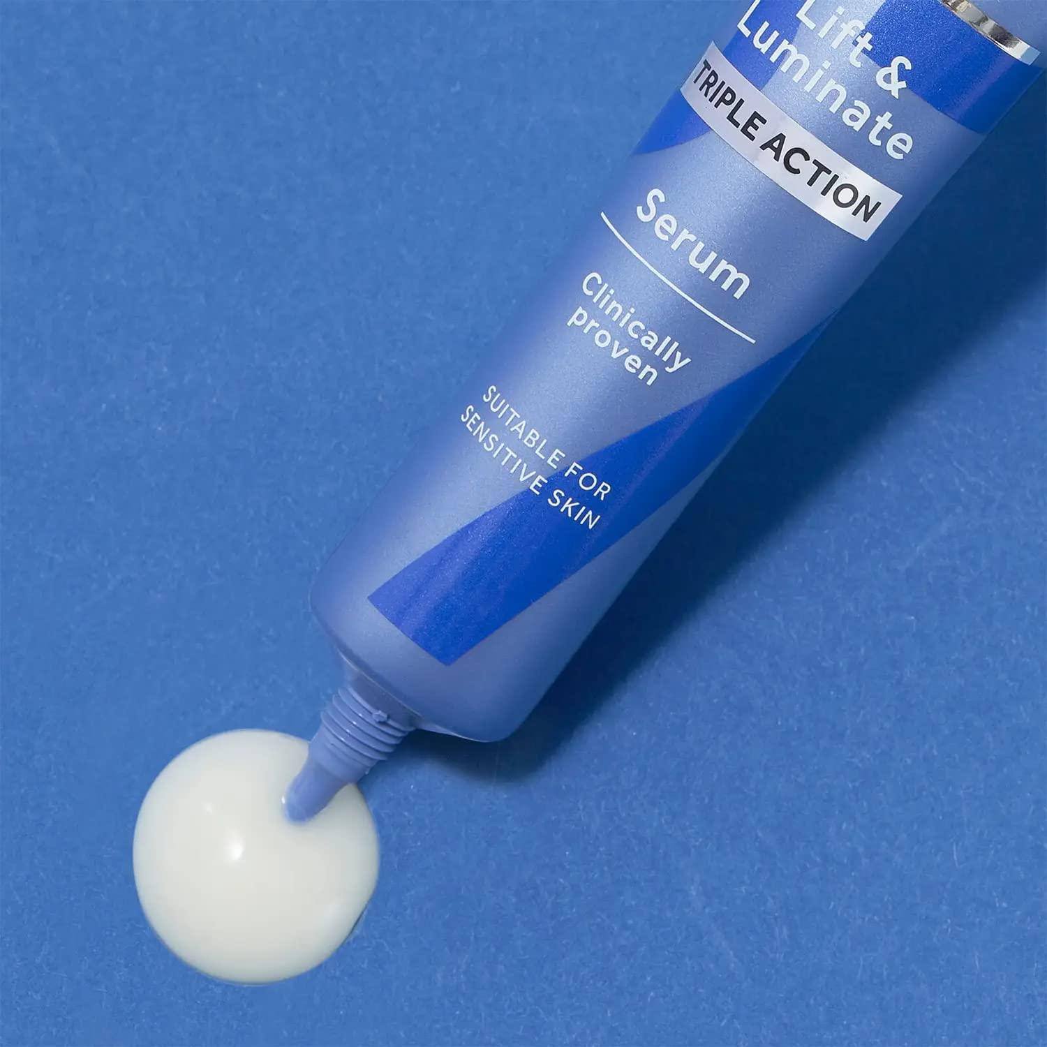 No7 No7 Lift & Luminate Serum & Eye Cream Bundle - Includes Triple Action Face Serum (30ml) and Eye Cream (15ml) - Skincare Kit for Face and Eyes - 2-Piece Bundle