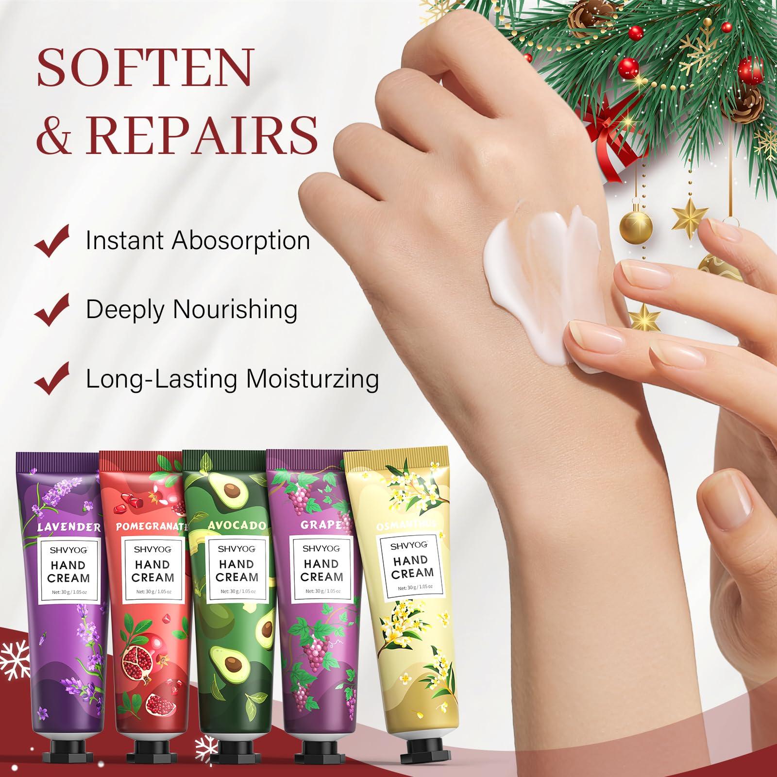 SHVYOG SHVYOG 28PCS Hand Cream Gift Set, Christmas Gifts Stocking Stuffers for Women, Bridesmaid Gifts Travel Size Hand Lotion for Dry Cracked Hands, Mini Hand Lotion Bulk, 28 x 30ml