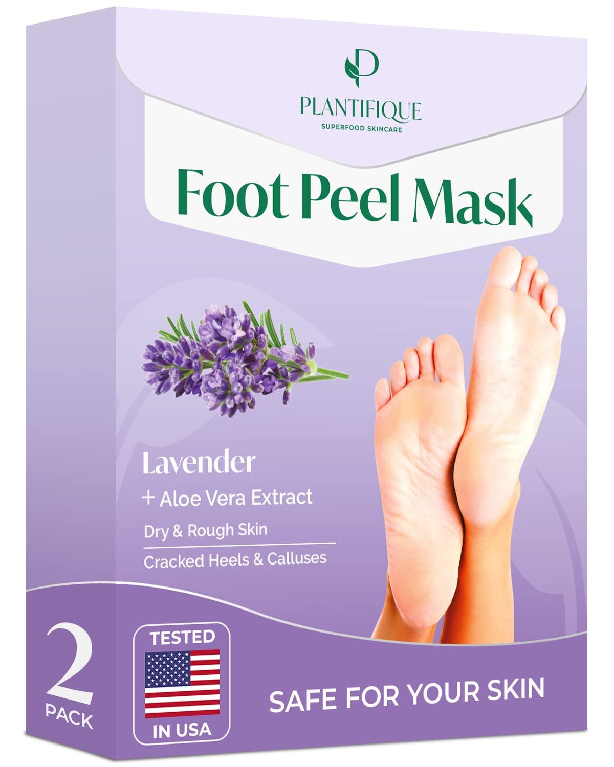 PLANTIFIQUE PLANTIFIQUE Foot Peeling Mask - 4 pack Dermatologically Tested to Repair Heels & Remove Dead Skin for Baby Soft Feet - Exfoliating Peel Mask for Cracked Feet