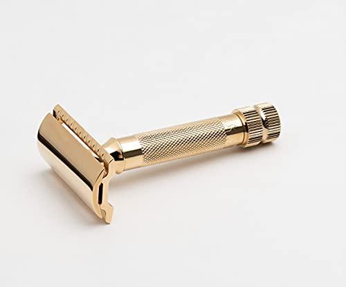 MERKUR Merkur Classic 2-Piece Double Edge Safety Razor Gold Plated, 1 Count