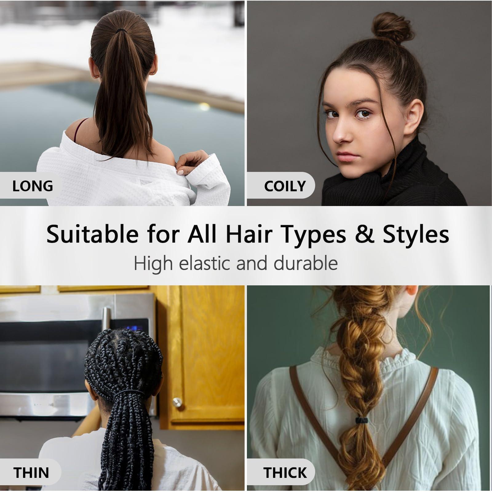 TAOVEN TAOVEN 120 Pcs Natural Hair Ties No Damage for Women, Ponytail Holders for Thick Hair, Seamless Cloth Fabric Soft Hair Bands for Women\'s Hair, Hair Elastics Pony Tails Hair Tie Hair Band (Natural-1)