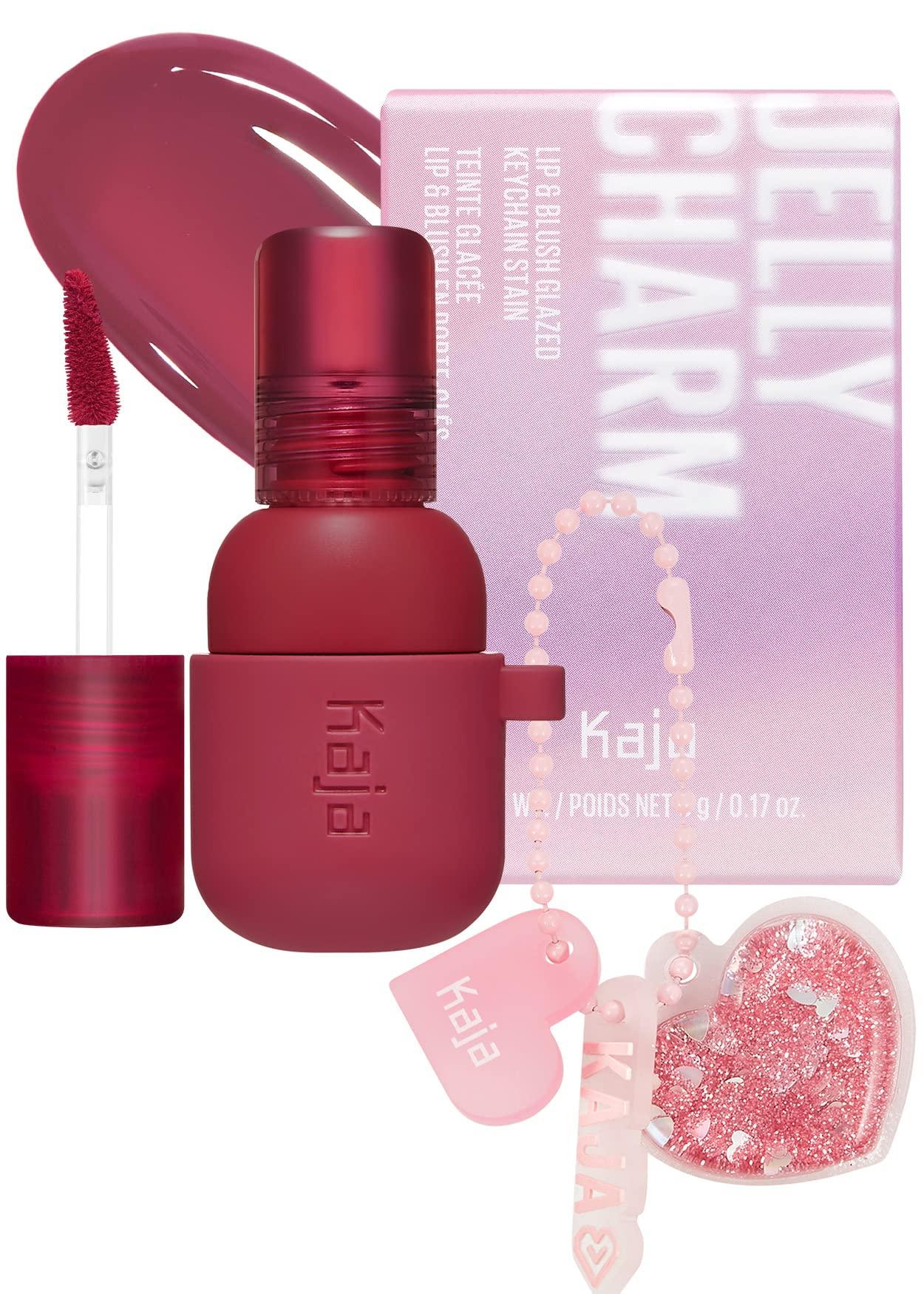 Kaja Kaja Lip & Blush Glazed Keychain Stain - Jelly Charm 02 Squeeze Guava + Blush - Cheeky Stamp 07 Spicy, 0.17 Oz Bundle
