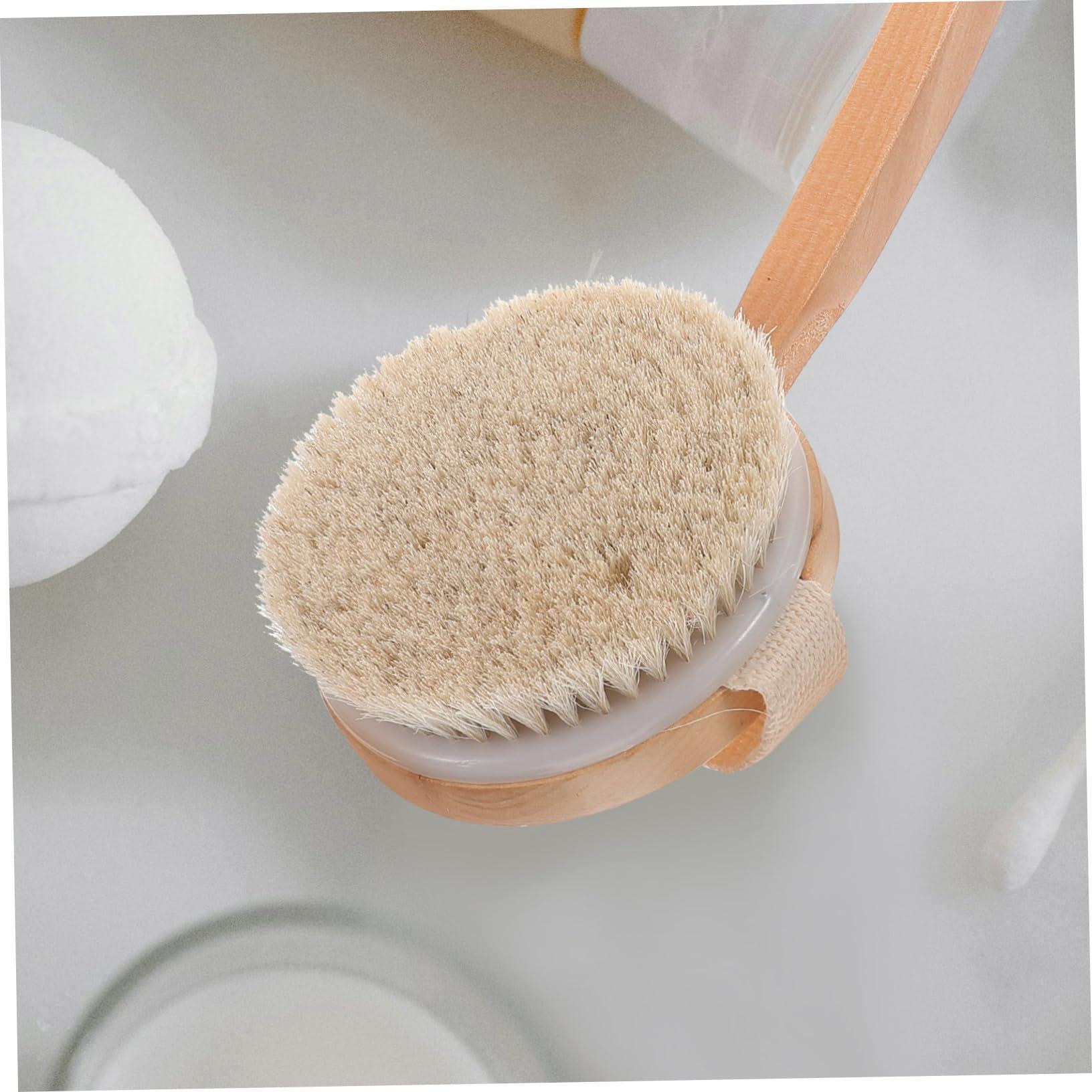 FOYTOKI FOYTOKI Wooden Handle Bath Brush Back Washer for Shower Bathroom Bath Brush Back Scrubber Long Handle Bath Brush Long Handle for Shower Back Scrubber for Shower for Men Back Brush