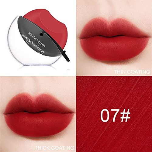 ULemeili ULemeili Lazy Lipstick Matte Velvet Mist Lipstick,1 Pcs Cute Lip Shape Moisturizing Lip Designed For Lazy People ,Waterproof Non-Stick Lip Gloss,Beauty Makeup for Women Girl (G, one size)