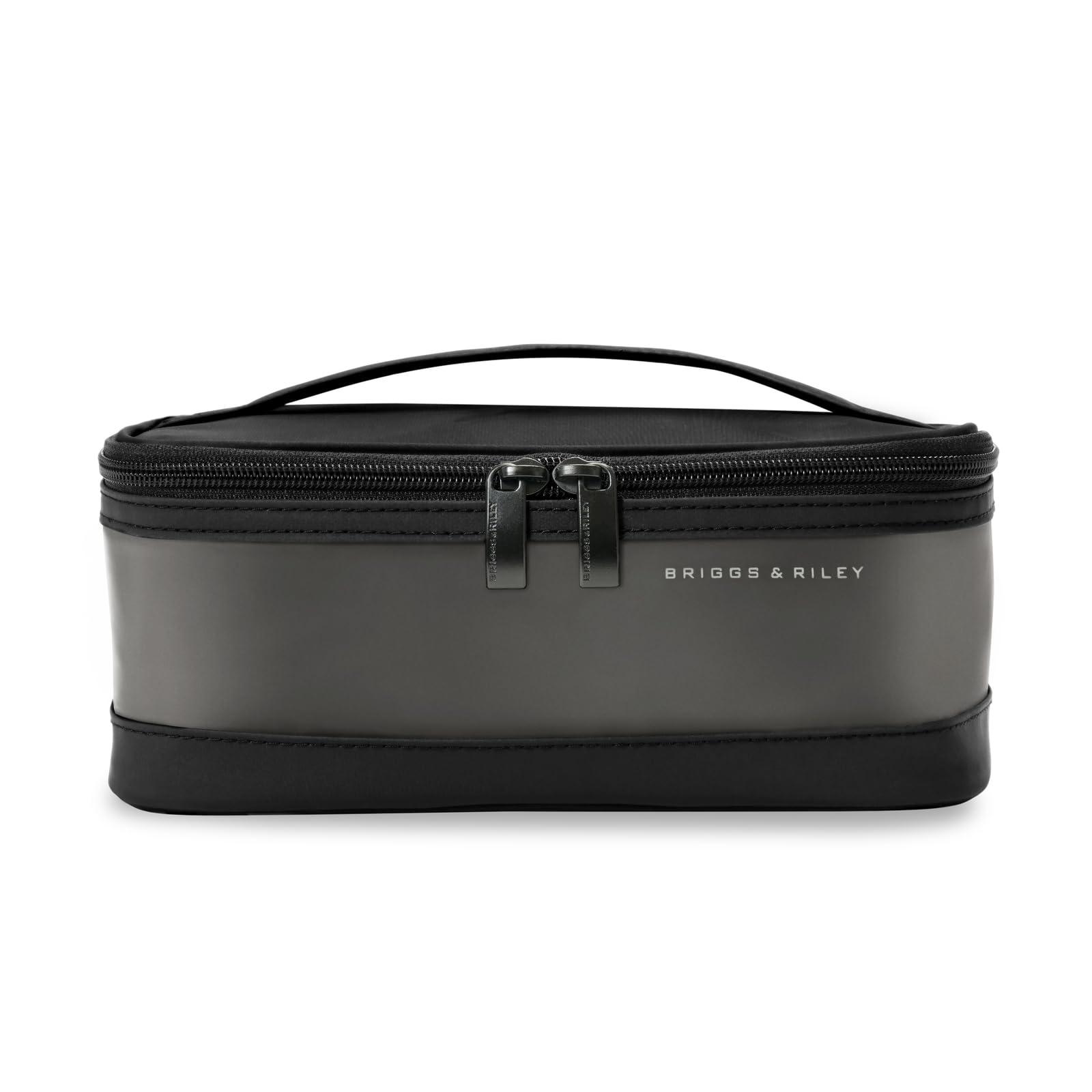 Briggs & Riley Briggs & Riley Translucent Case - Toiletry Bag for Women & Men, Organizer for Bathroom Accessories, Makeup, & Skincare, Dopp Kit for Vacation - Travel Essentials, Black