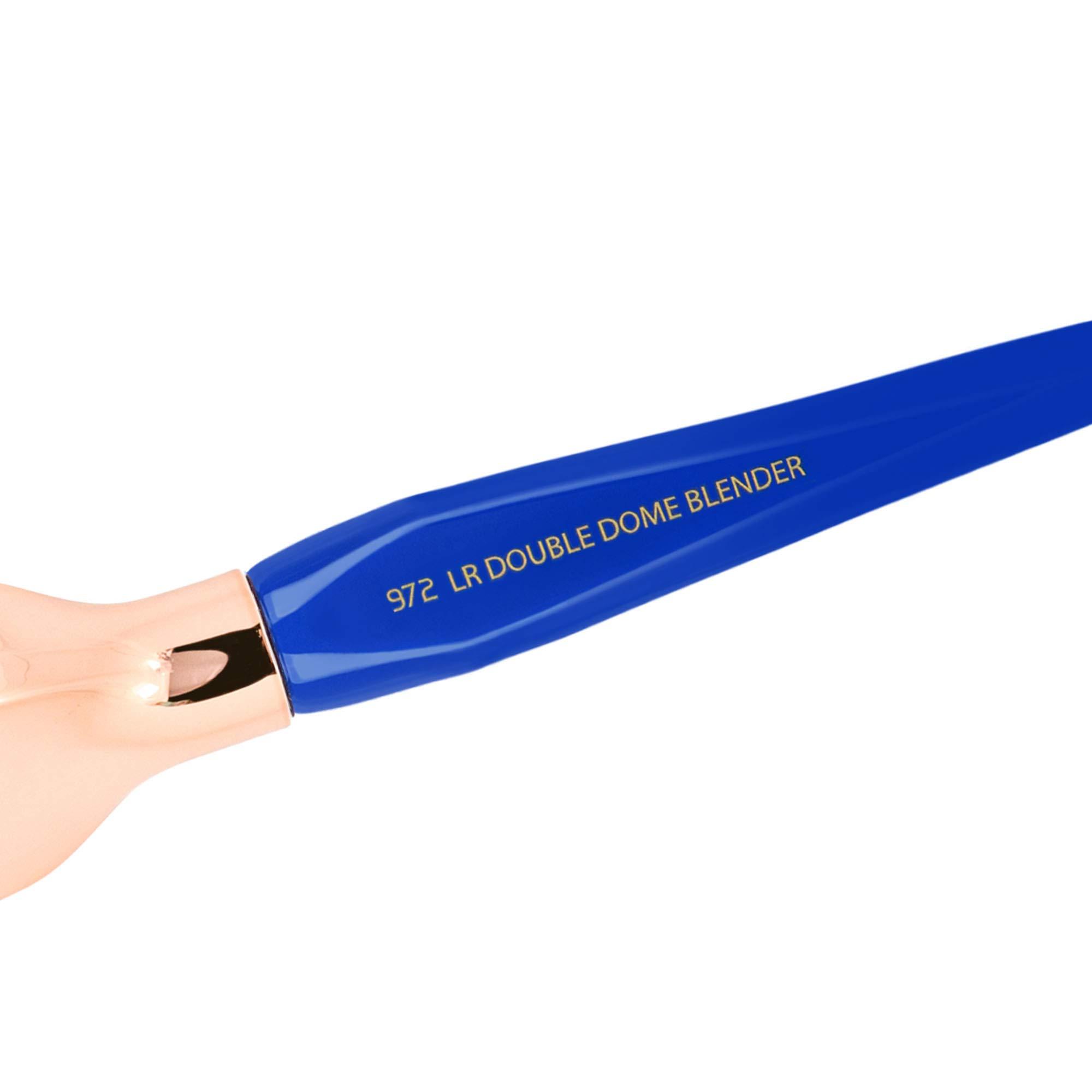 BDELLIUM TOOLS Bdellium Tools Professional Makeup Brush - Golden Triangle 971 Large Slanted Double Dome Blender - With All Vegan and Soft Synthetic Fibers, For Foundation Application & Blending (Blue, 1pc)