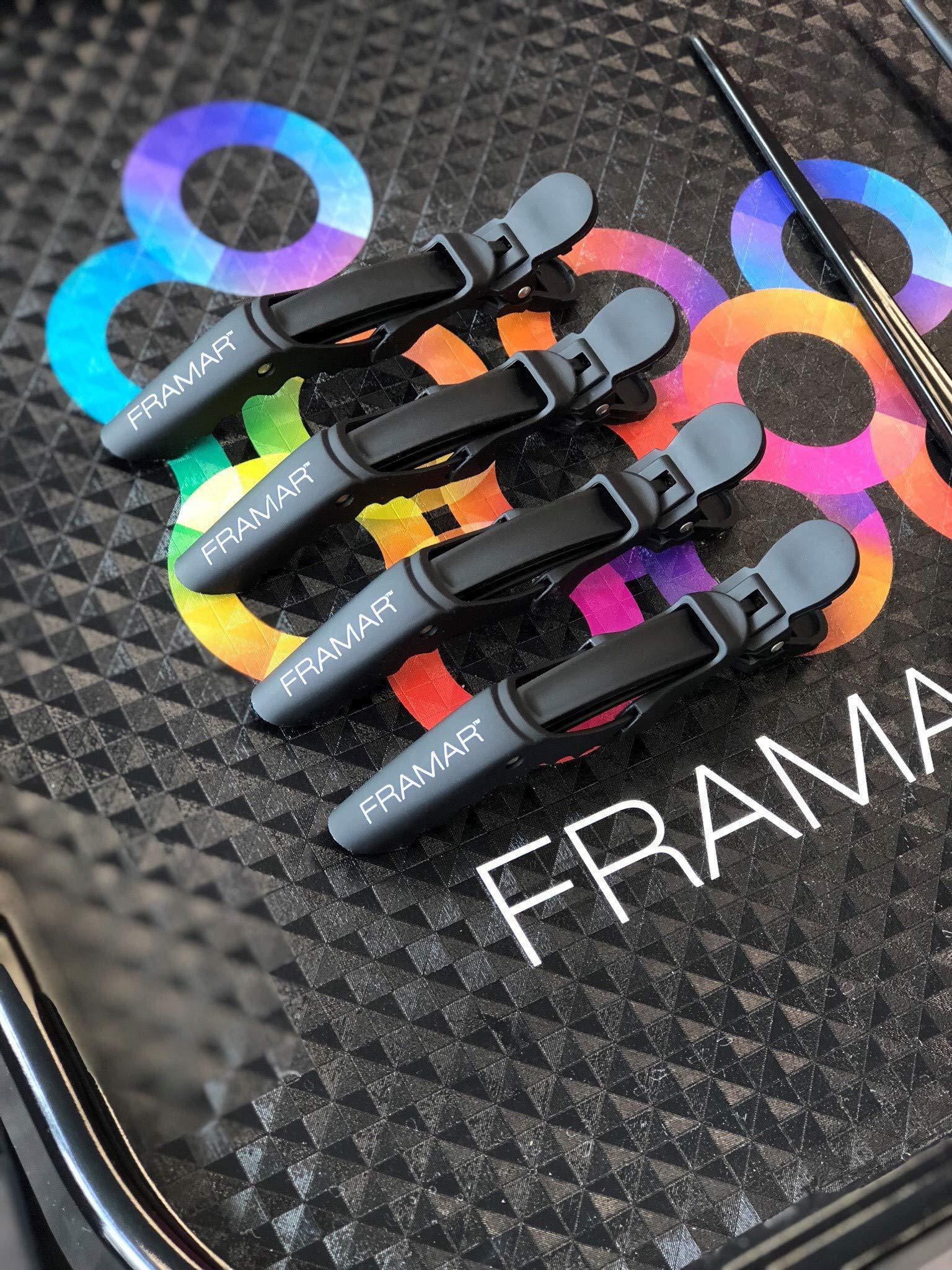 FRAMAR FRAMAR Pastel Alligator Hair Clips - Gator Grips Black Styling Hair Clips - Pack of 14