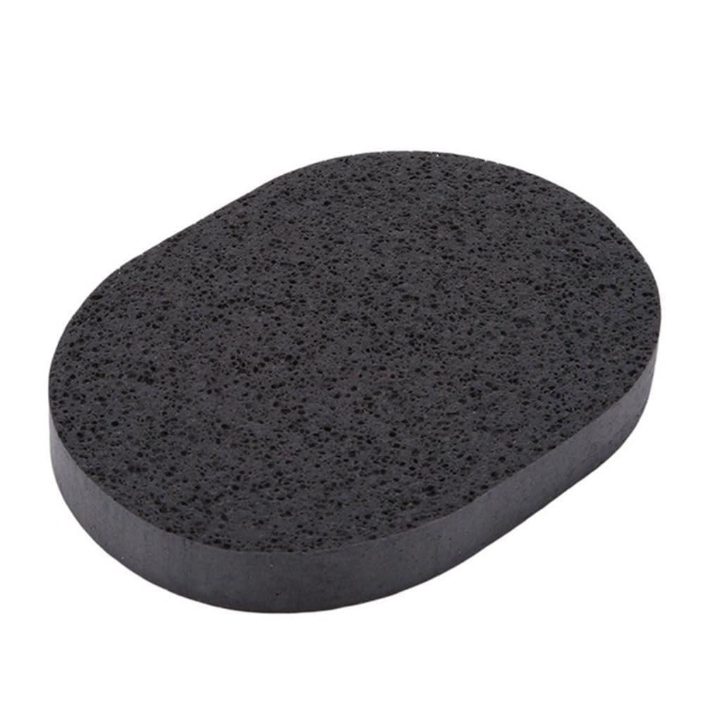 MinLia Black Round Bamboo Charcoal Sponge Powder Puff, Washing Puff Sponge for Daily Facial Cleansing and Exfoliating
