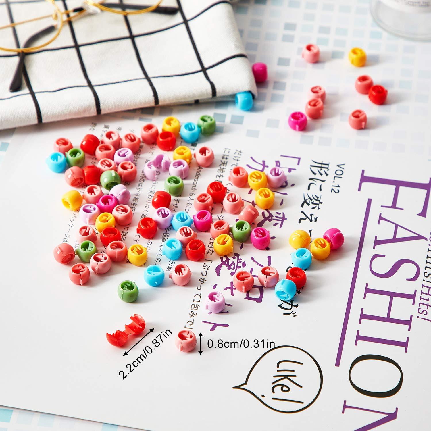 WILLBOND WILLBOND Hair Clip, 300 Pieces Mini Hair Claw Clips for Braids for Girls, Mini Hair Beads Rainbow Tiny Plastic Jaw Clips for Women