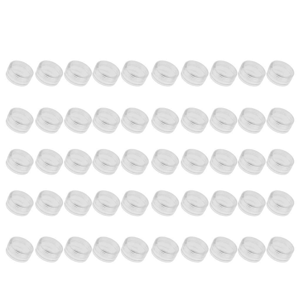 Baoblaze Baoblaze 2/3/5 Gram Jars, 50 pcs, Clear Cosmetic Sample Containers, Round Plastic Pot Jars with Screw Lid, Mini Bottle for Make Up, Lip Palm, Cream, Lotion, 2g