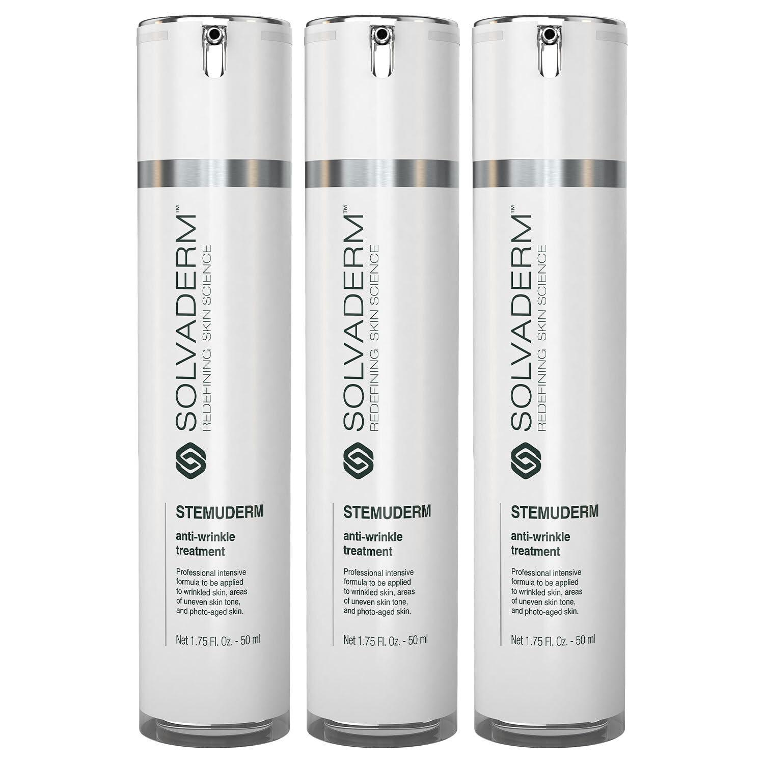 Solvaderm Stemuderm Face & Eye Cream Anti Aging Daily Moisturizer for Fine Lines and Wrinkles | Increase skins Natural Production of Collagen and Elastin with Organic Plant Based Stemcells (Pack of 3)