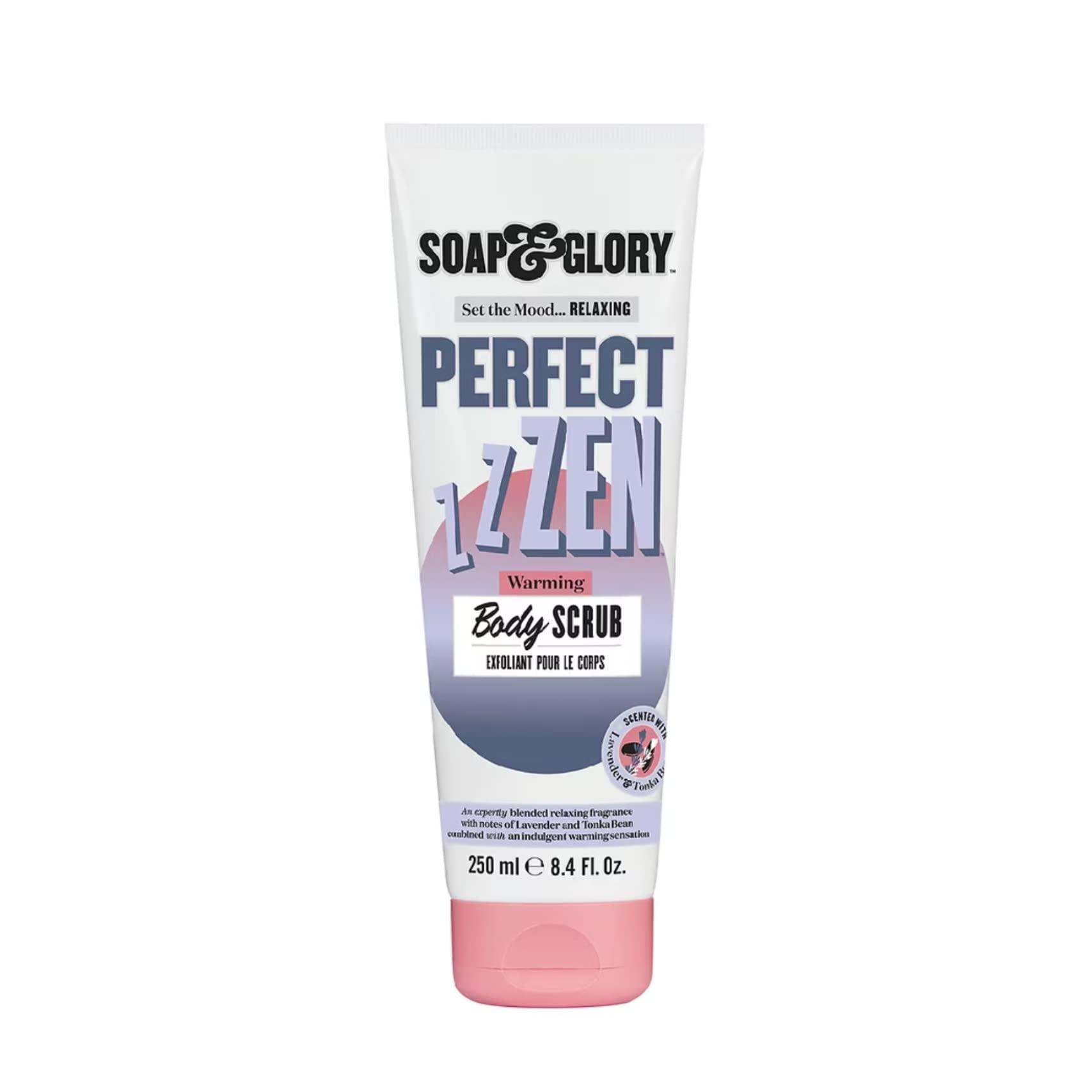 Soap & Glory Soap & Glory Perfect Zen Exfoliating Body Scrub - Smoothing & Buffing Body Scrub - Lavender & Tonka Bean Scented Body Polish - Warming Exfoliating Scrub for Relaxation (250ml)