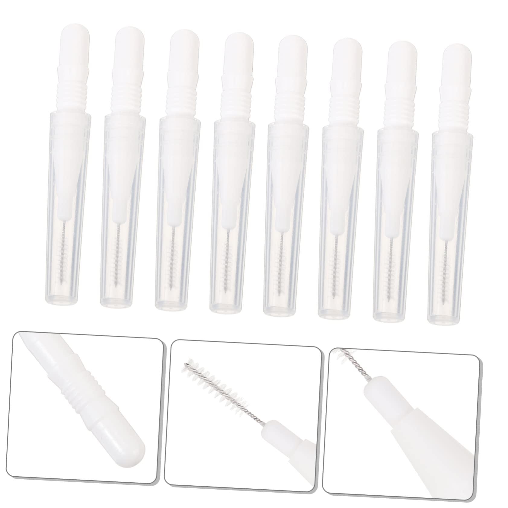 MERRYHAPY MERRYHAPY 20pcs Micro Eyebrow Brush with Cap Palette Eyelash Cosmetic Kit Eyebrows Tiny Eyebrow Comb Lashes Fluffy Wispy Mini Brow Brush Razor Glitter Mascara Mini Makeup Brush Pp White