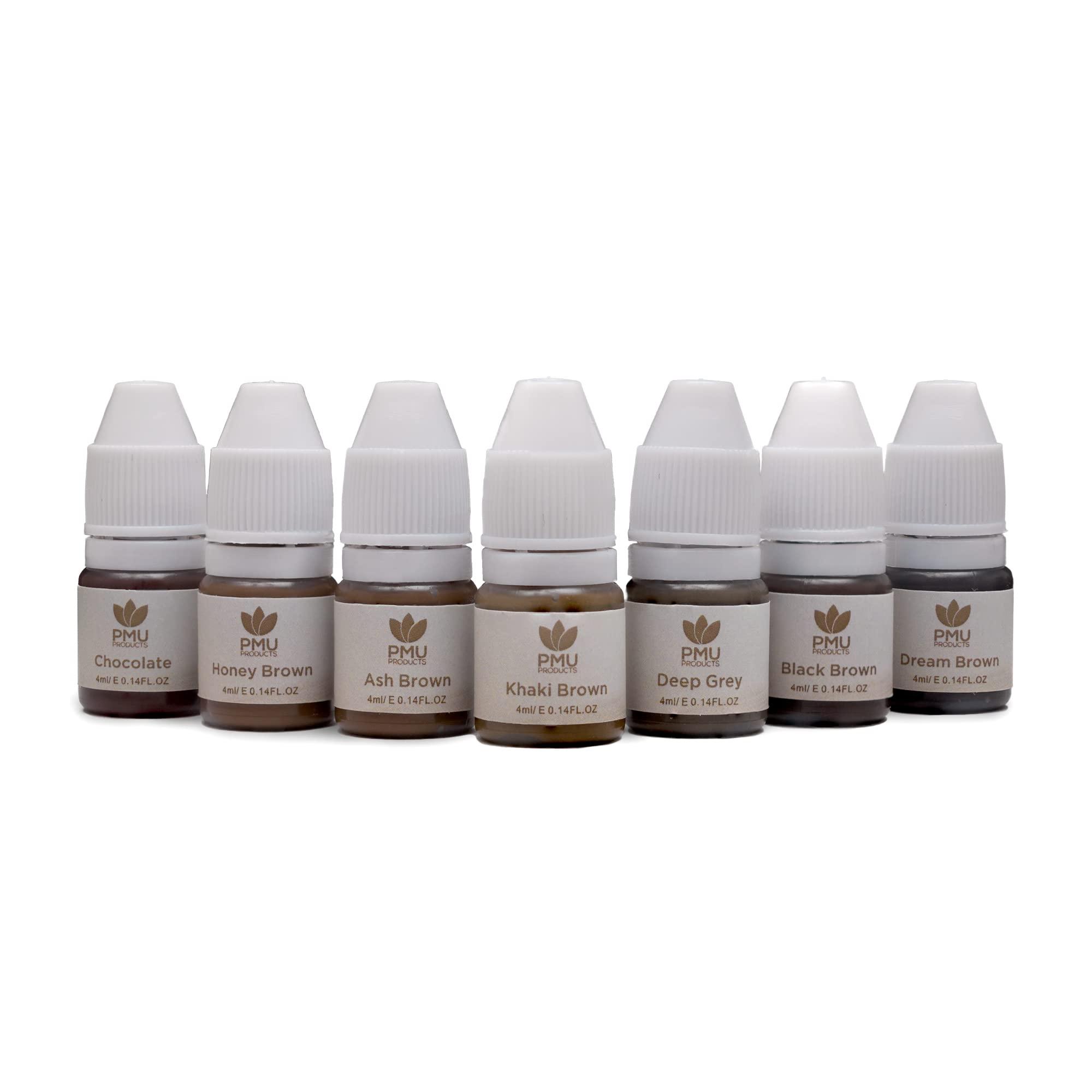 PMU PRODUCTS PMU Products Brow Pigment 7 Pack – Microblading Inks – Complete Set Of 7 Shades