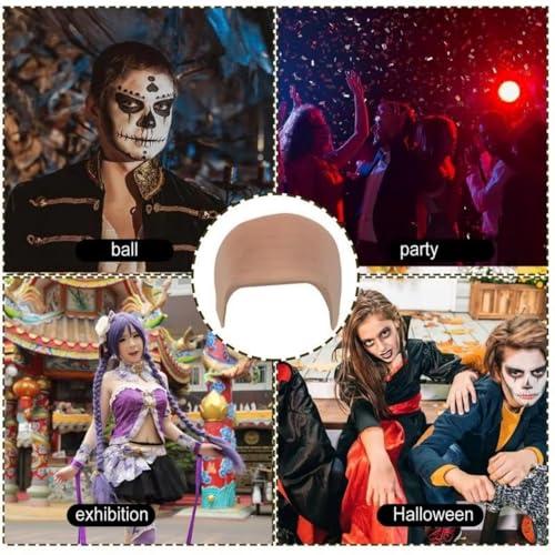Dzrige Dzrige Halloween Bald Cap Bald Head Hat Head Wig Cap Latex Bald Cap Costume Accessory for Adults Halloween Theme Party Cosplay