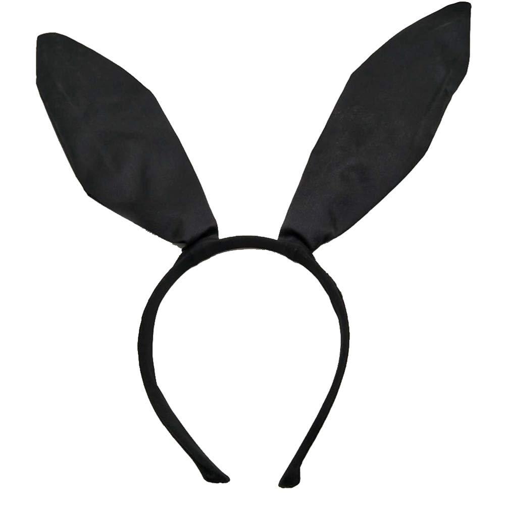 Lurrose Lurrose 4 Pcs Black Bunny Ears Headband Rabbit Ear Headband Animal Ear Headband, Easter Ear Hair Band Halloween Ears Headband