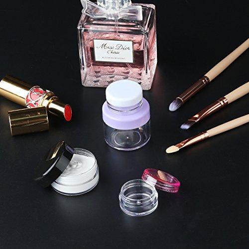 Accmor Accmor 15 Pieces Empty Clear Plastic Sample Containers with Lids 10/15/ 20 Gram Size Cosmetic Pots Jars with 5 Pieces Mini Spatulas