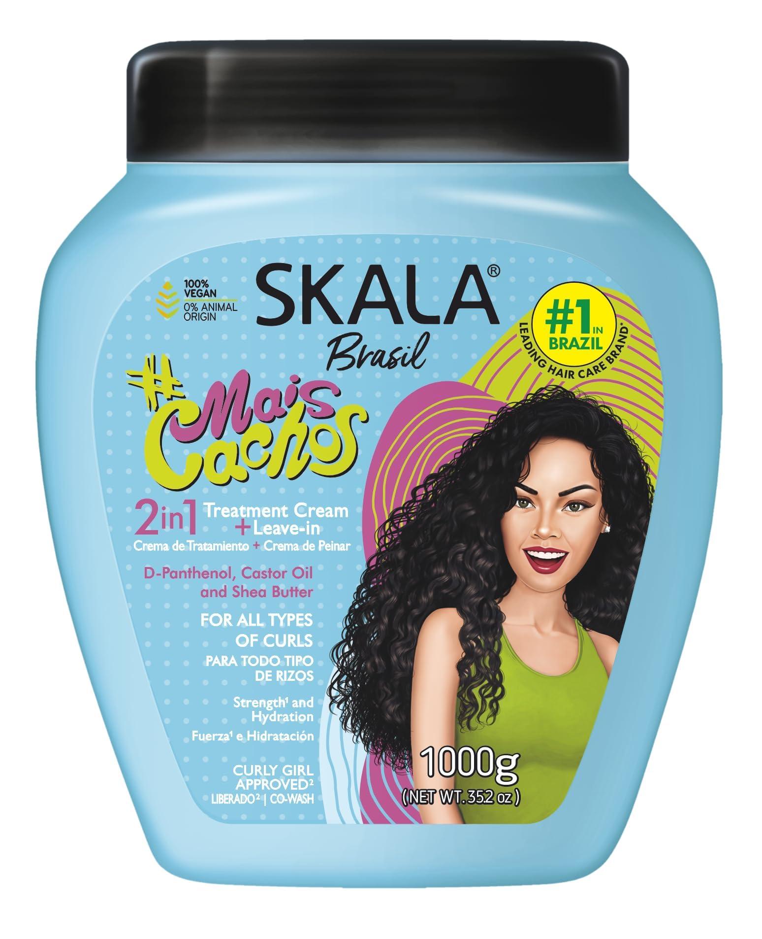 SKALA SKALA Mais Cachos Hair Type 3ABC - Eliminate Anti Frizz, For Curly Hair -2 in 1 Conditioning Treatment Cream and Cream To Comb 100% VEGAN 35.2 Oz (1 Pack)