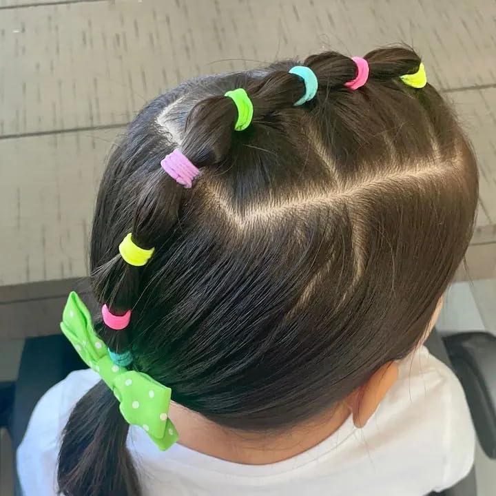 NEOBABY NEOBABY Ponytail Holder Cotton Mini Hair Elastic Rubber Bands | Tight, Non-slippery, Stretchable | Cotton Elastic Hair Rubber Bands for Kids, Girls & Women\'s (Pack of 50), BROWN SHADES