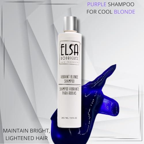 Elsa Rodriguez Elsa Rodriguez, vibrant blonde shampoo, best purple shampoo for blonde hair, purple shampoo for blondes highlights, shimmer lights shampoo, products for blonde beauty, free sulfate & parabens, 10 Oz