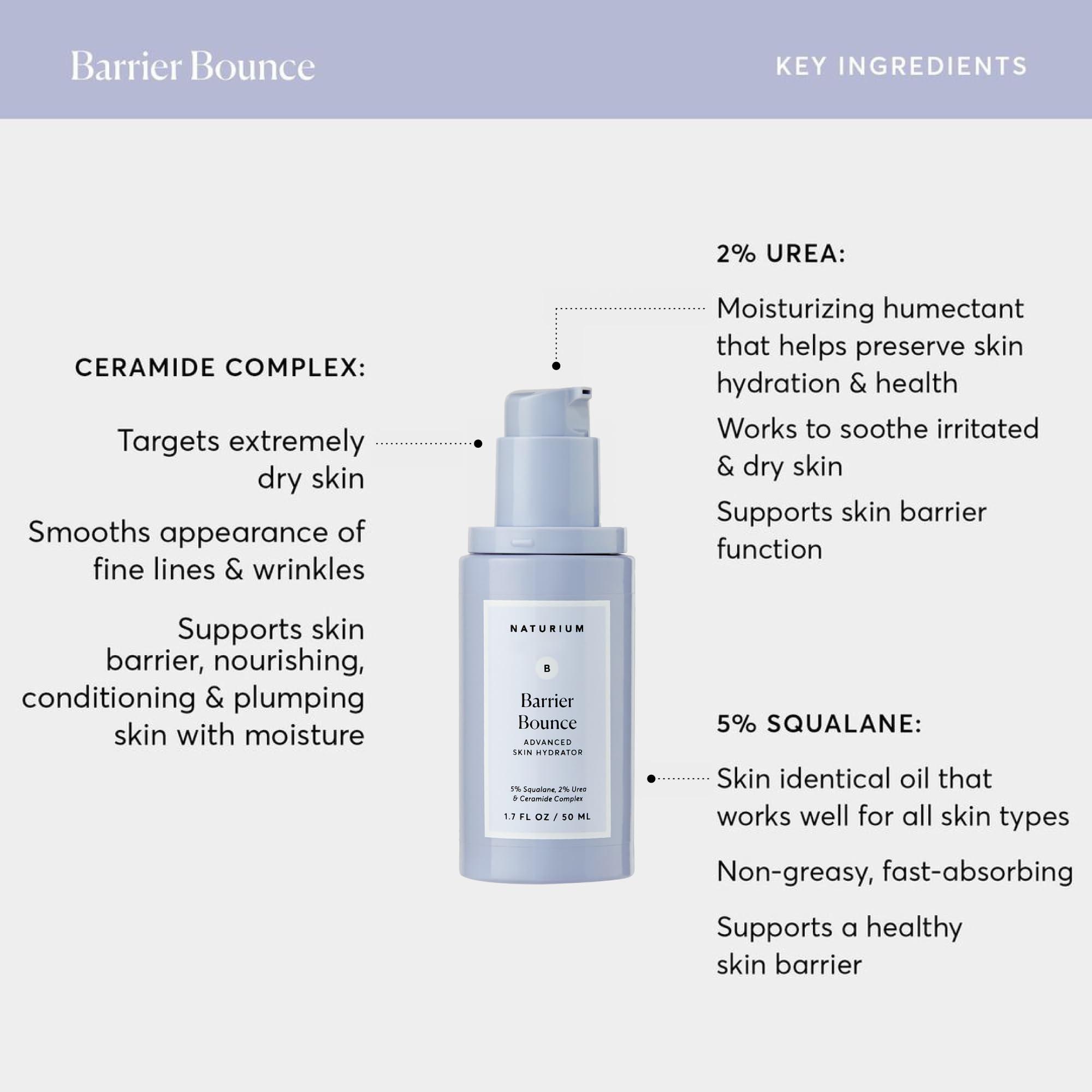 Naturium Naturium Barrier Bounce Serum, Plumps & Hydrates Face, Neck & Chest, Hydration Booster & Skin Care with Squalene & Ceramide Complex, 1.7 fl oz