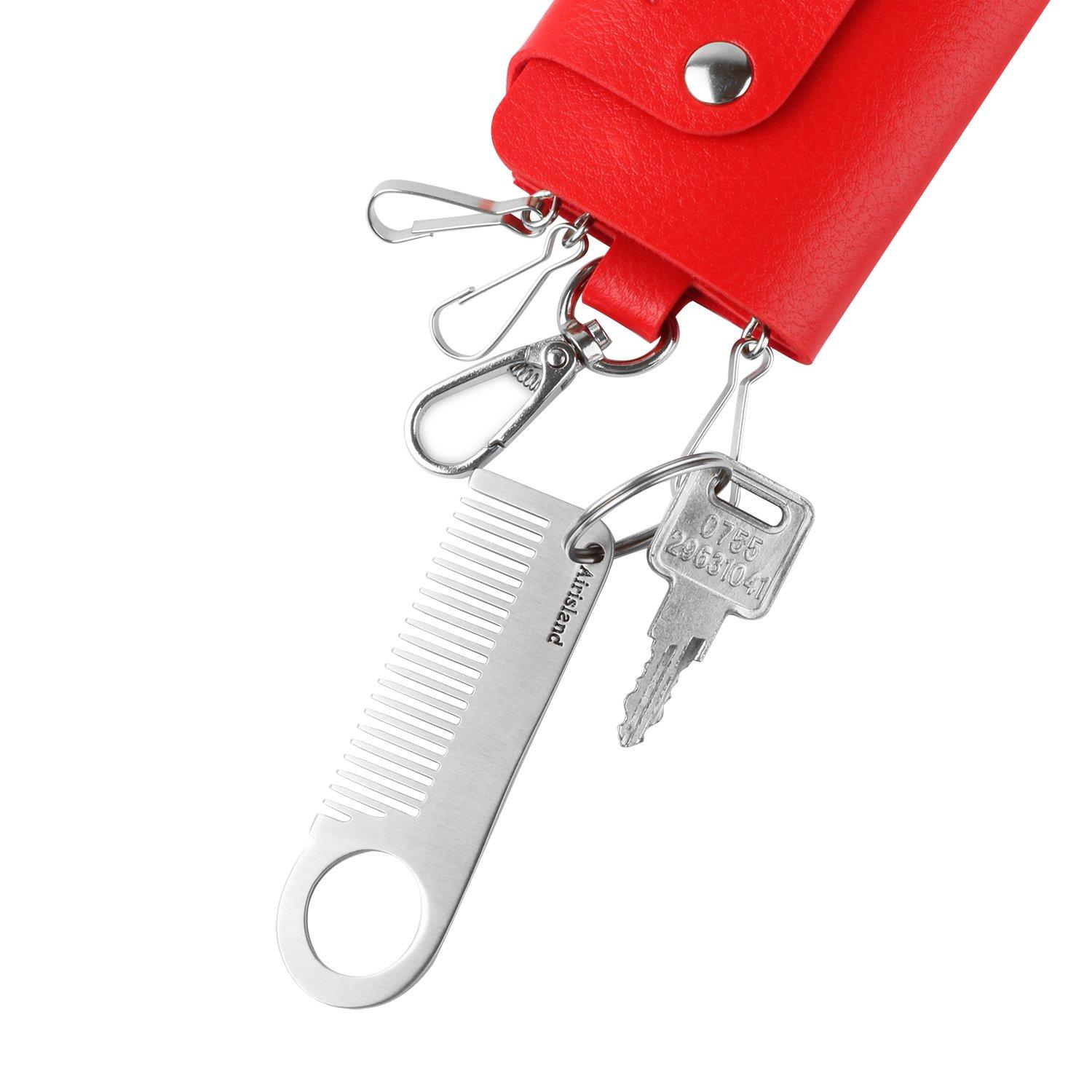 Airisland Airisland Stainless Steel Keychain Comb Small Pocket Comb Mini Anti-static Beard Mustache Comb 3.15 inches
